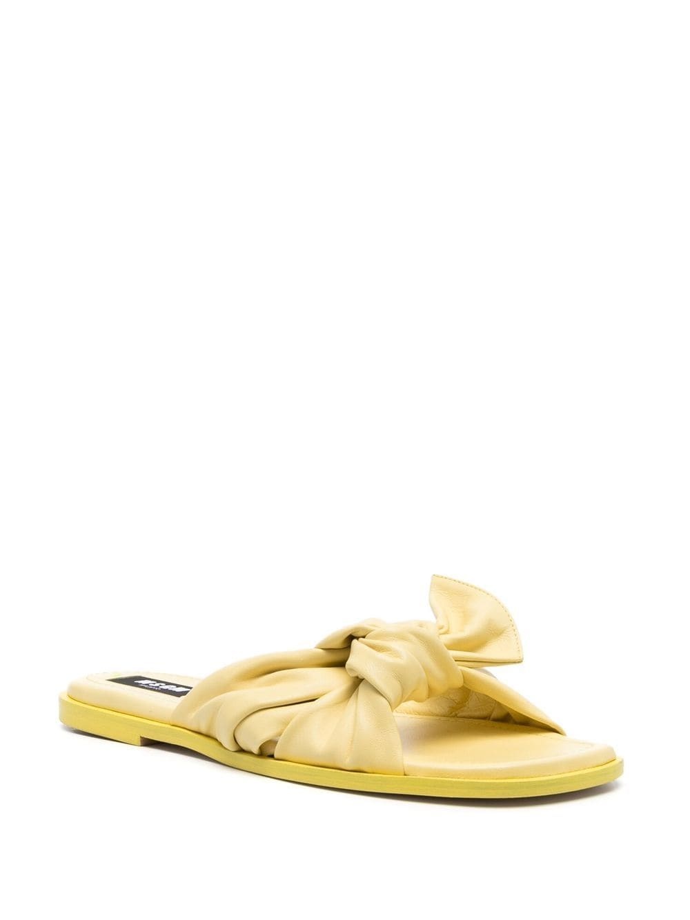 knot-detailing leather slippers - 2