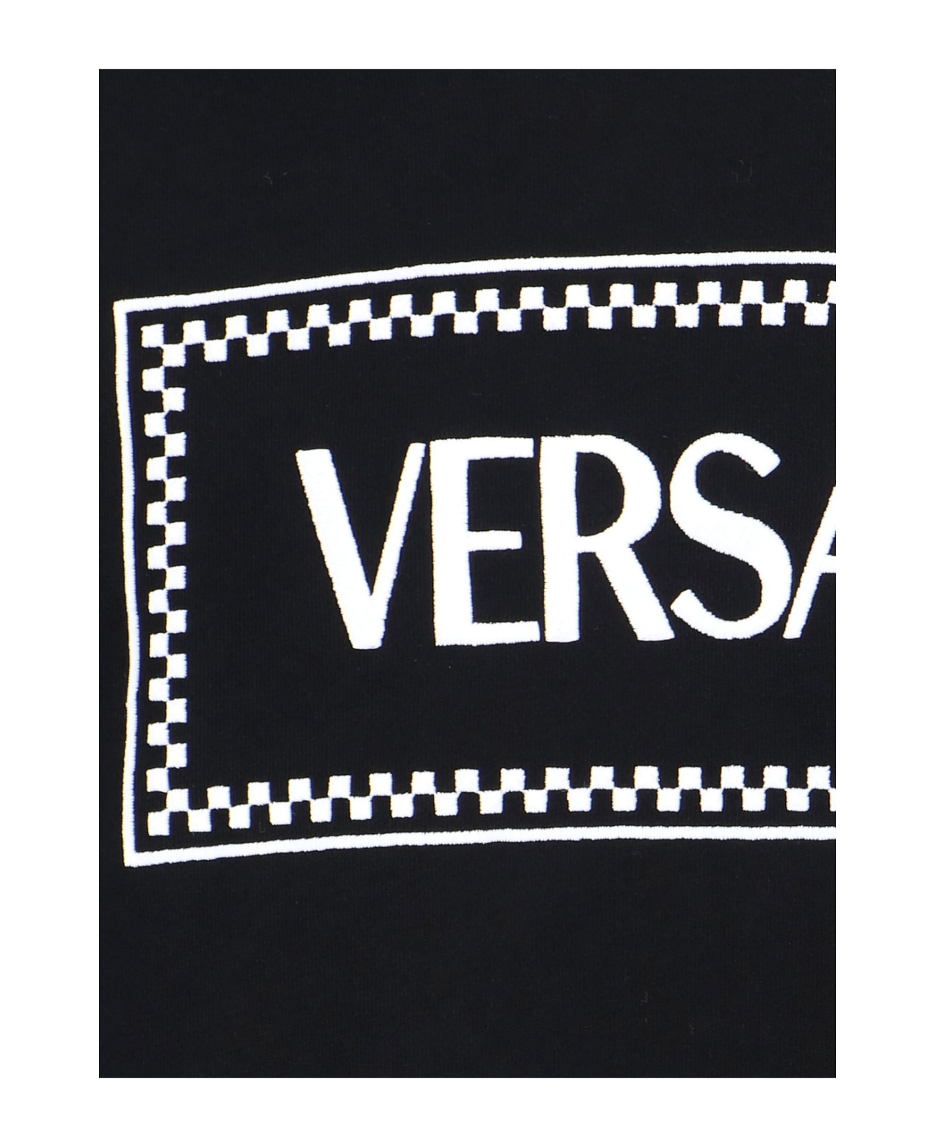 Black Hoodie With Contrasting Logo Lettering Print In Cotton Man - 4
