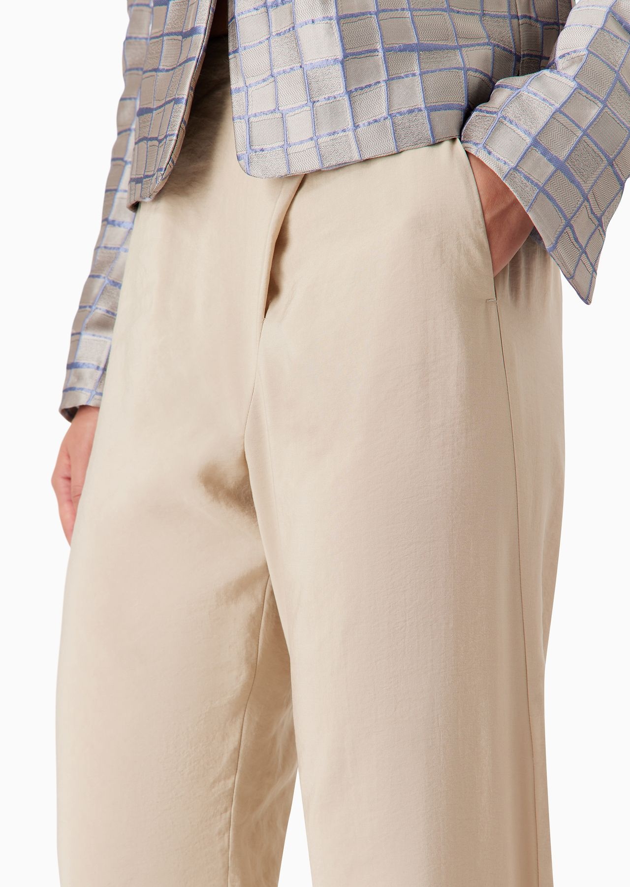 Slim-fit trousers in a flowing, washed matte fabric - 5
