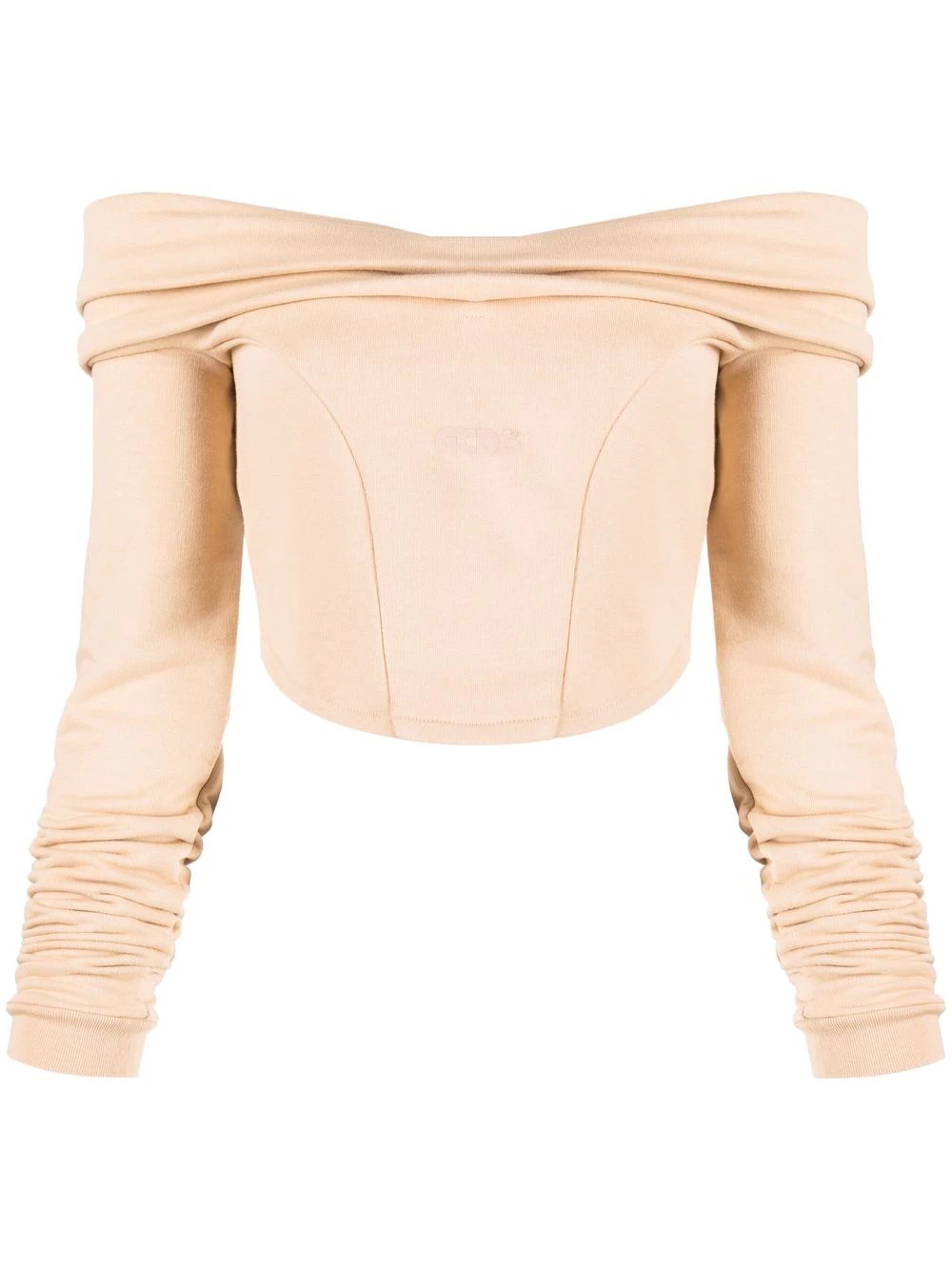 Couture logo-print off-shoulder sweatshirt - 1