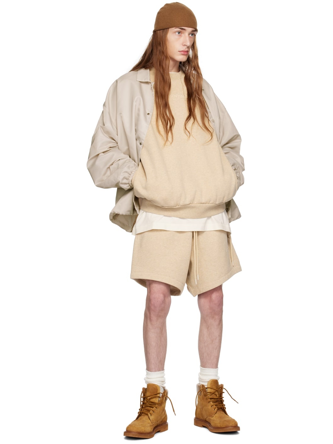 Beige Crewneck Sweatshirt - 4