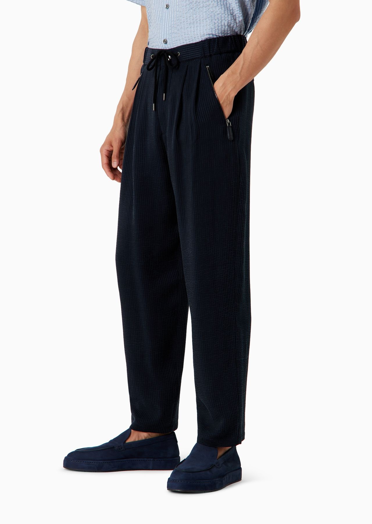 ASV trousers with two pleats in a canneté cupro blend - 2