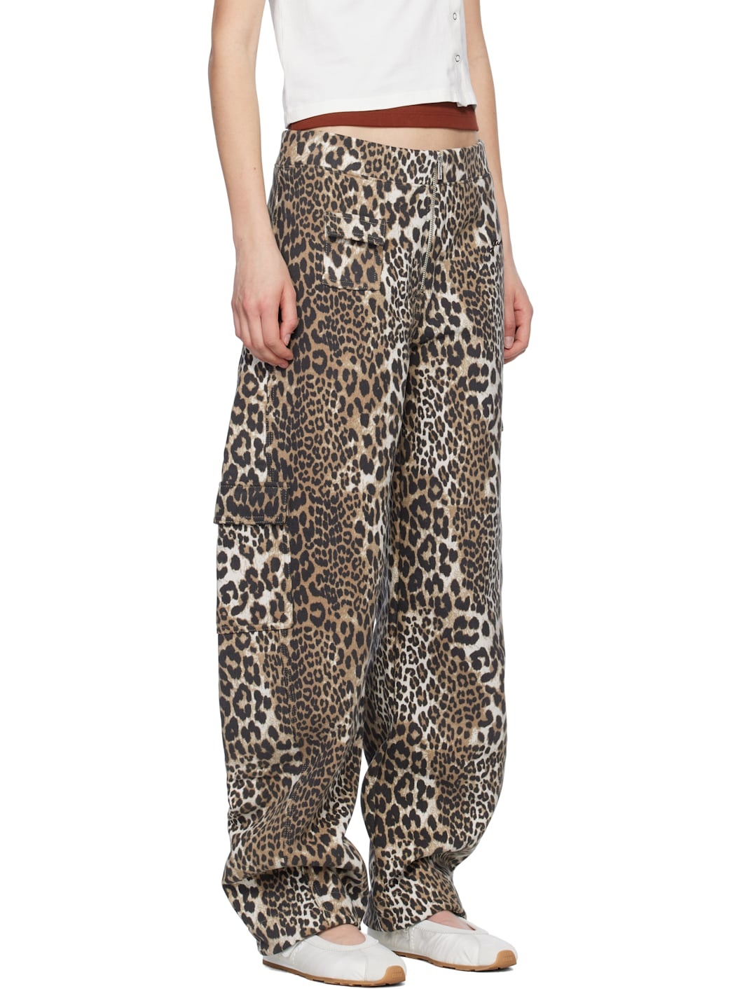 Beige & Brown Heavy Fleece Lounge Pants - 2