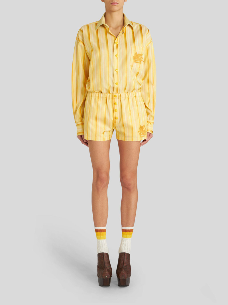 Etro STRIPED SHORTS WITH EMBROIDERED PEGASO outlook