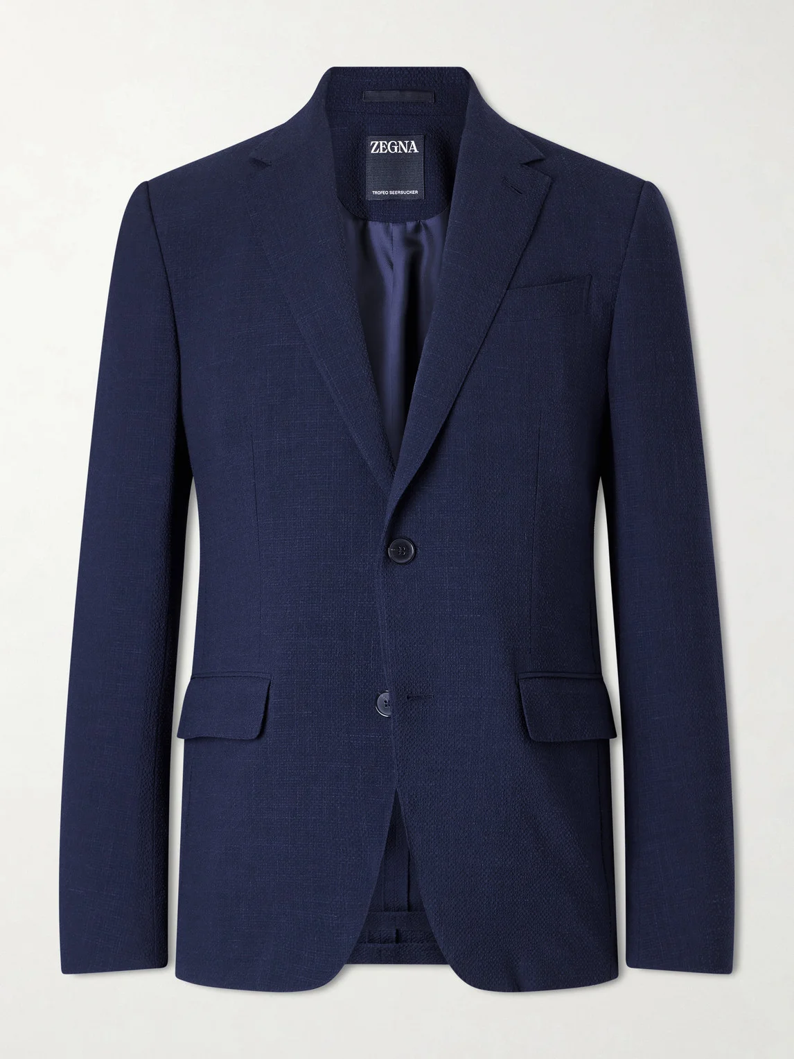 Wool, Silk and Linen-Blend Seersucker Jacket - 1