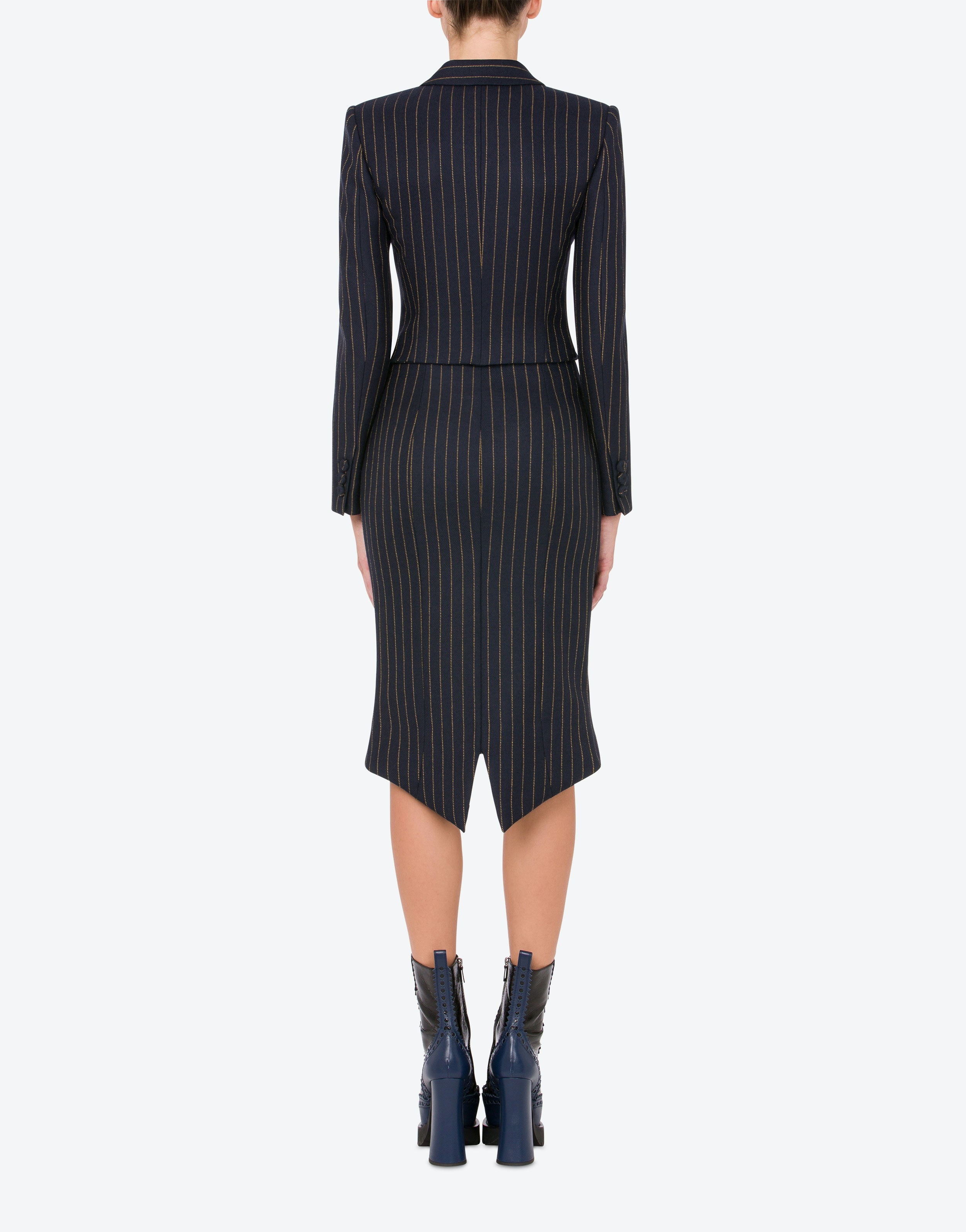 PINSTRIPE CROPPED WOOL JACKET - 3