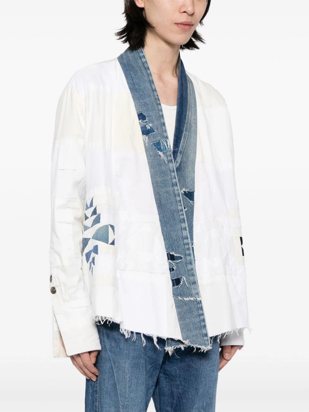 OPEN-FRONT DISTRESSED JACKET - 3