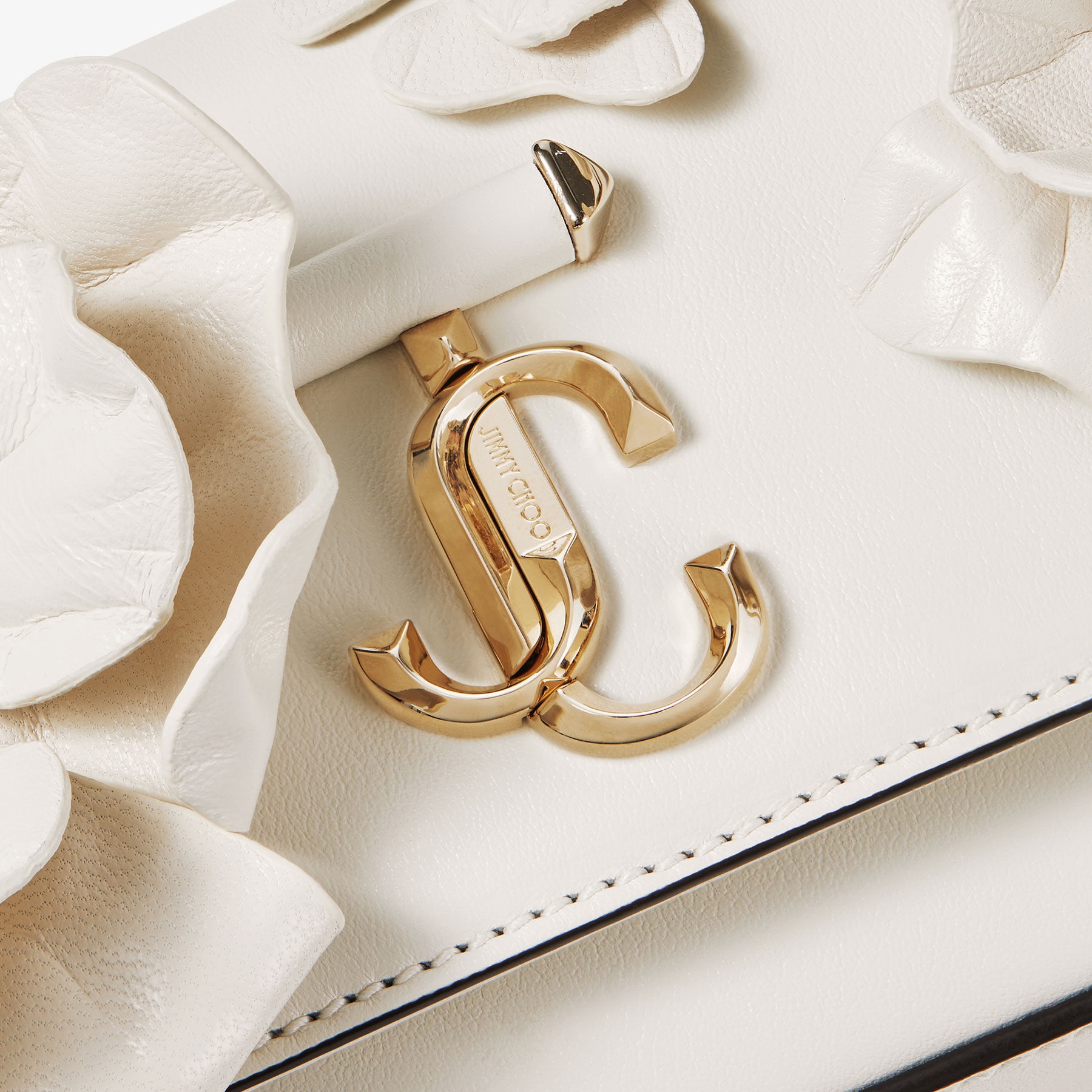 JIMMY CHOO Avenue Mini Shoulder Latte Leather Mini Shoulder