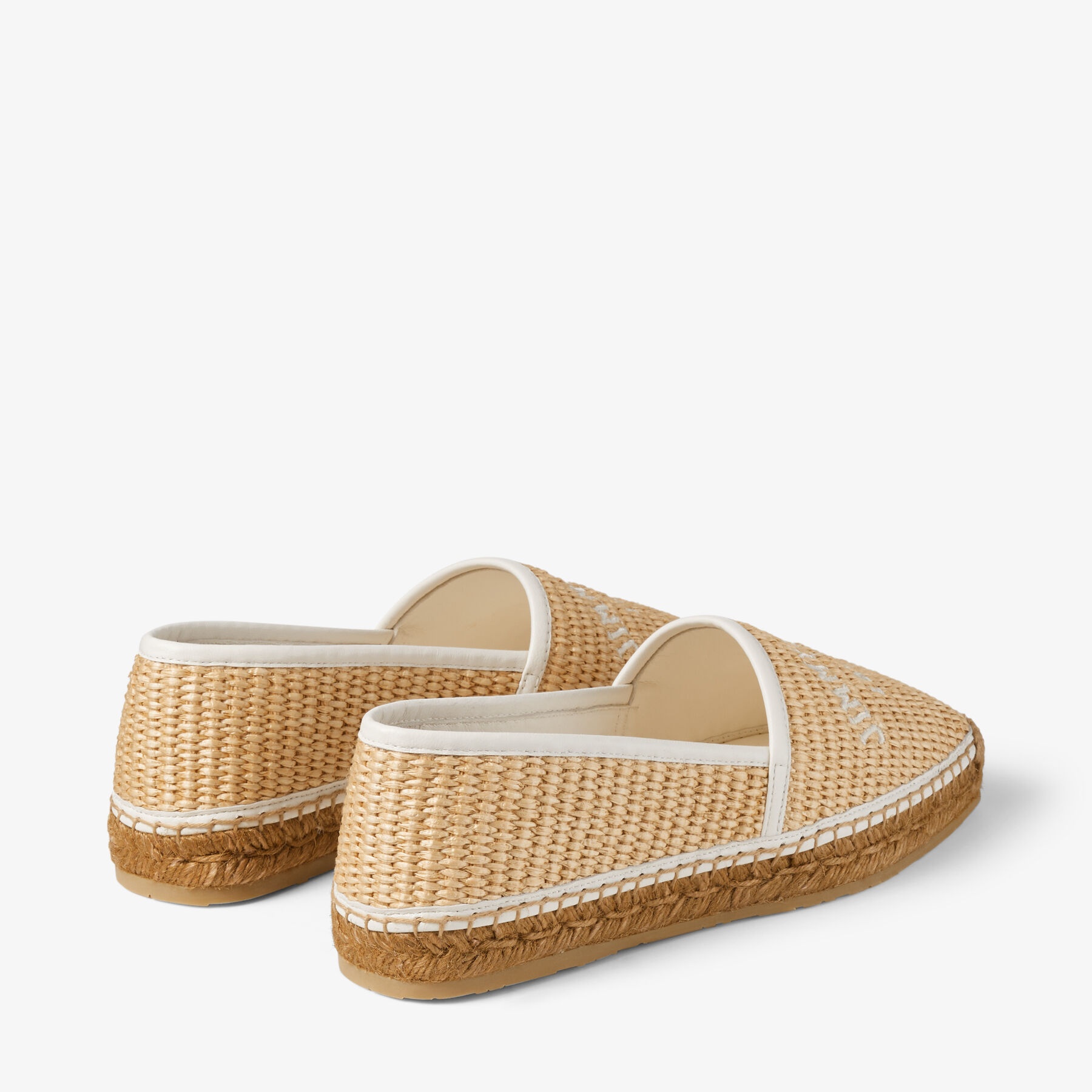 Brie Flat
Natural Jimmy Choo Embroidered Raffia Espadrilles - 6