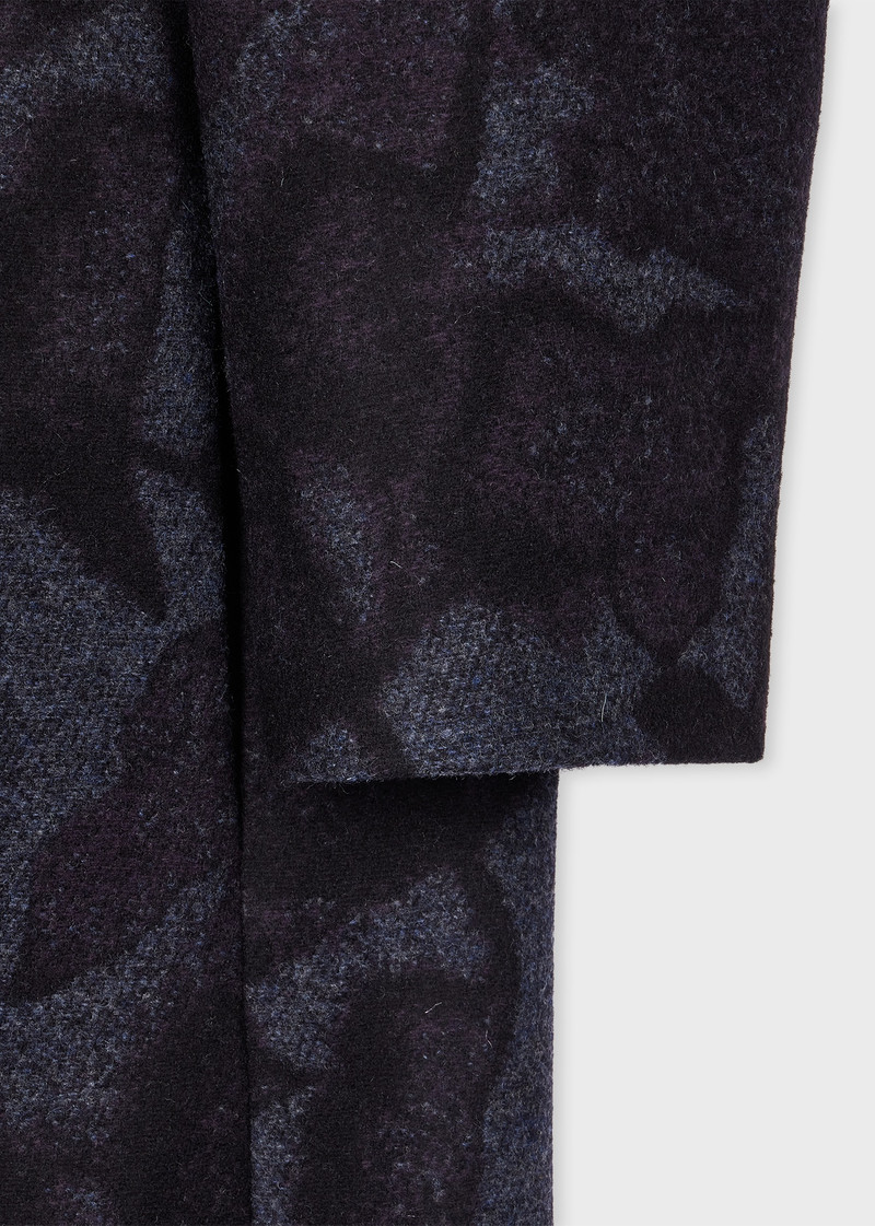 Paul Smith Women's Dark Navy 'Solar Gram' Wool Cocoon Coat outlook