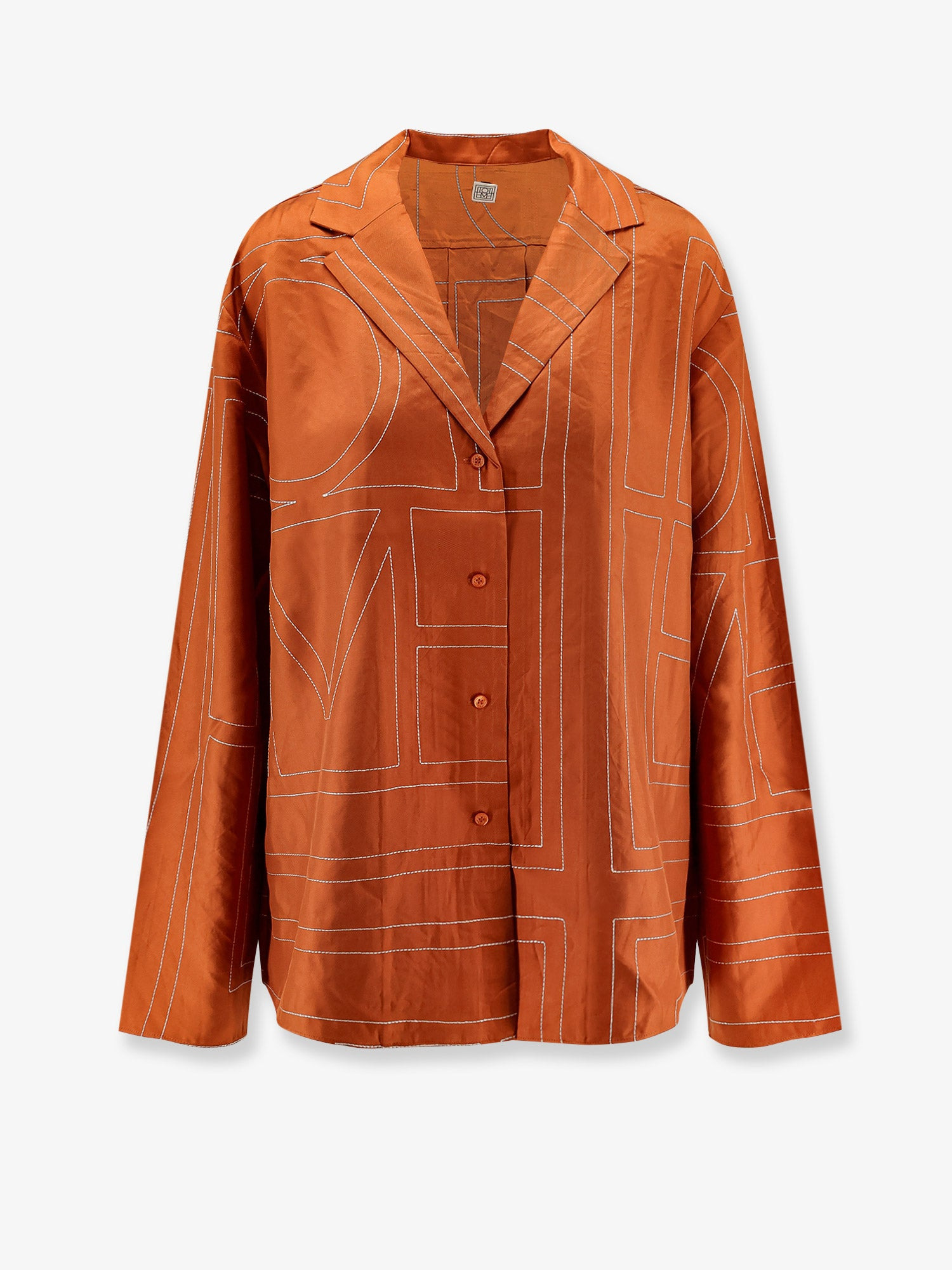 Silk Shirt With Monogram Logo Embroidery - 1