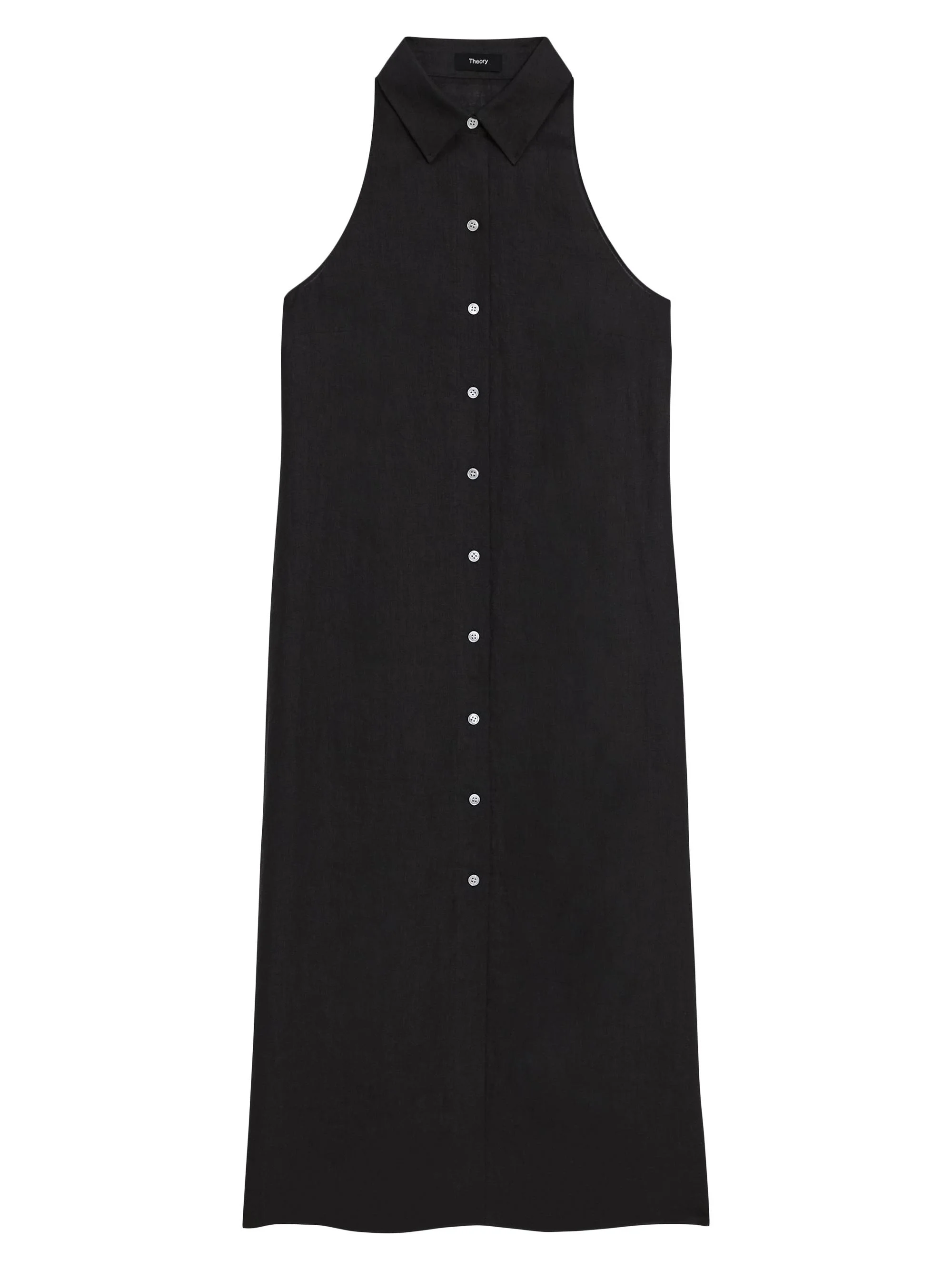 Women's Chambray Button-Front Shirtdress - Black - 1