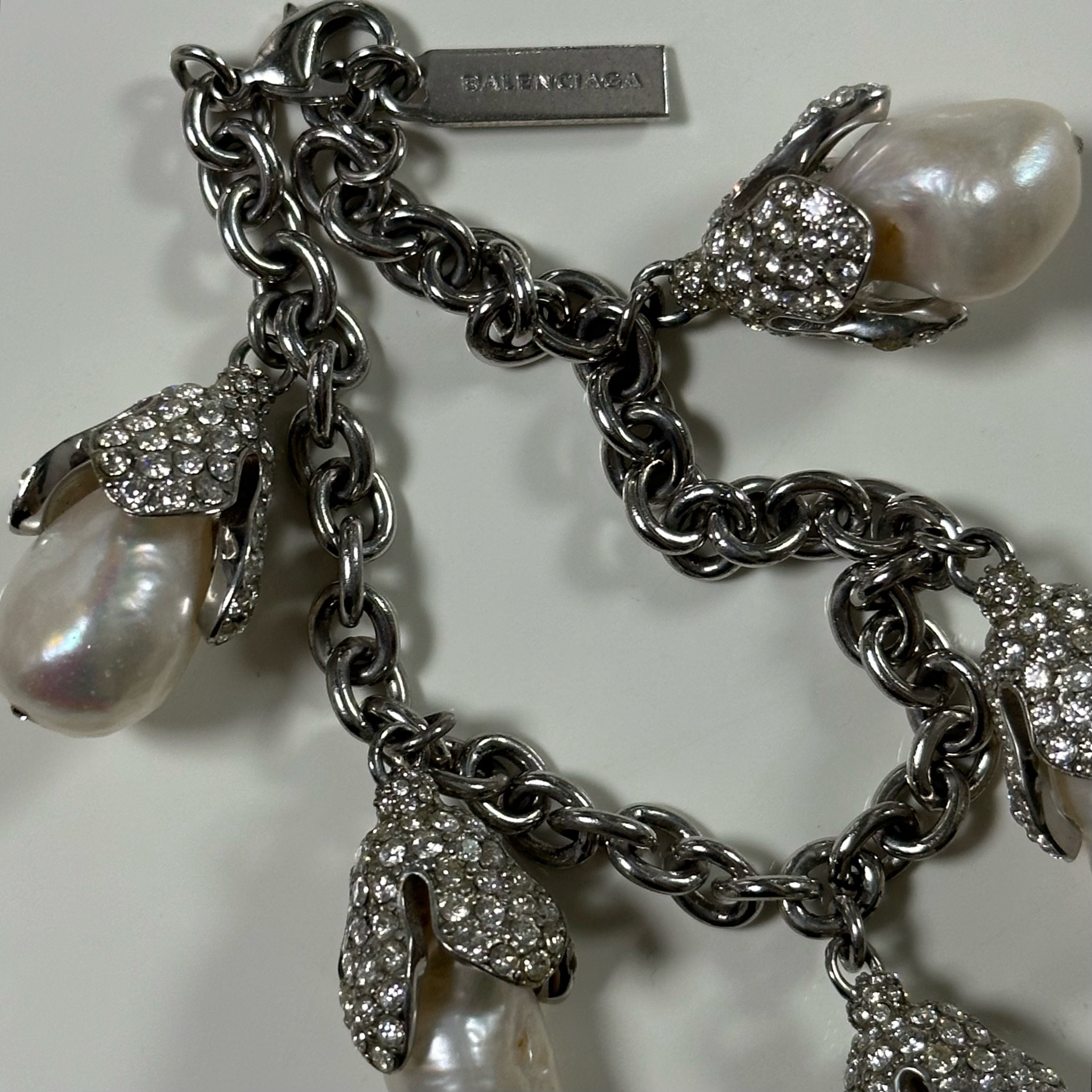 BALENCIAGA Fall Winter 2015 Baroque Pearl Swarovski Crystal Bracelet - 3