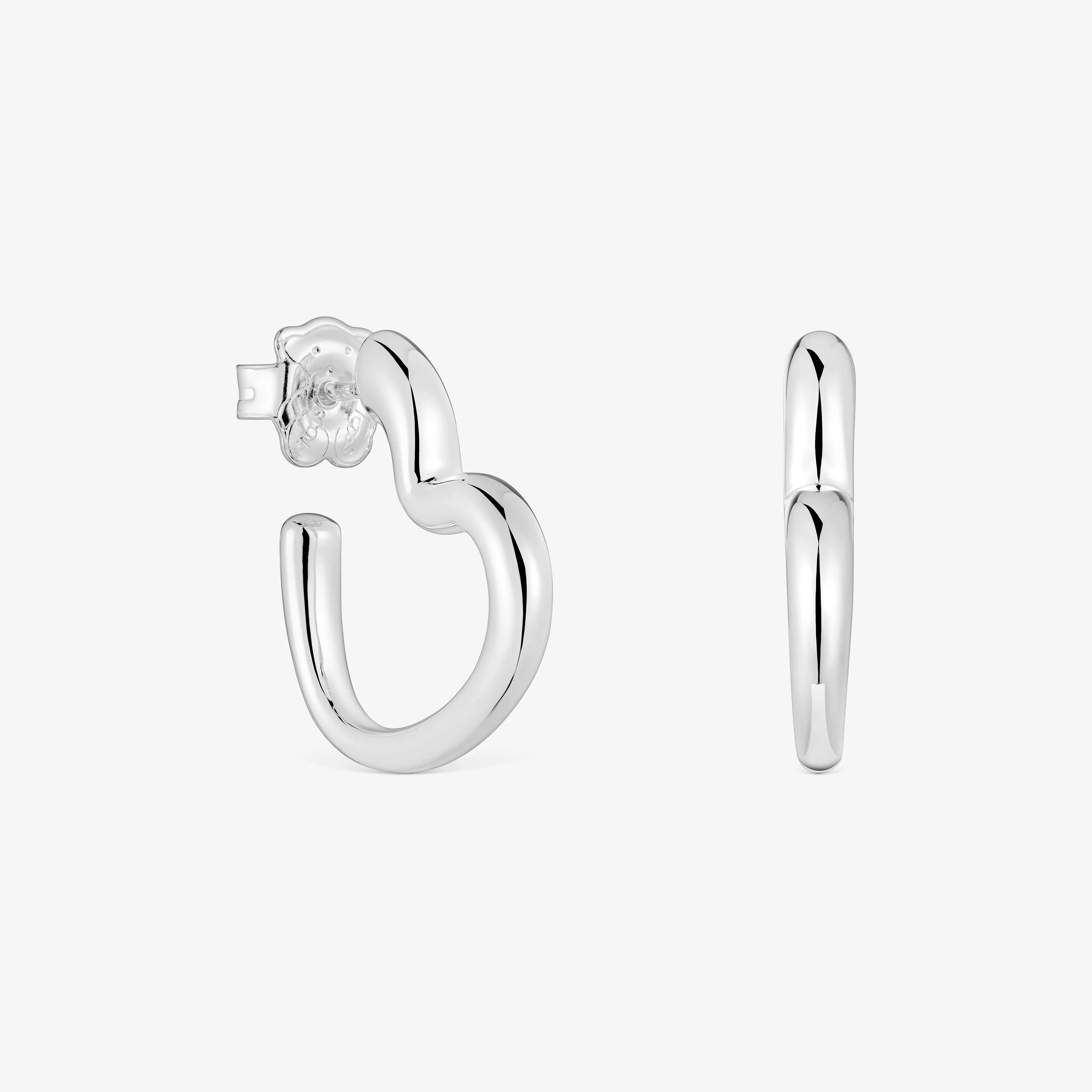 Silver heart Hoop earrings My Other Half - 1