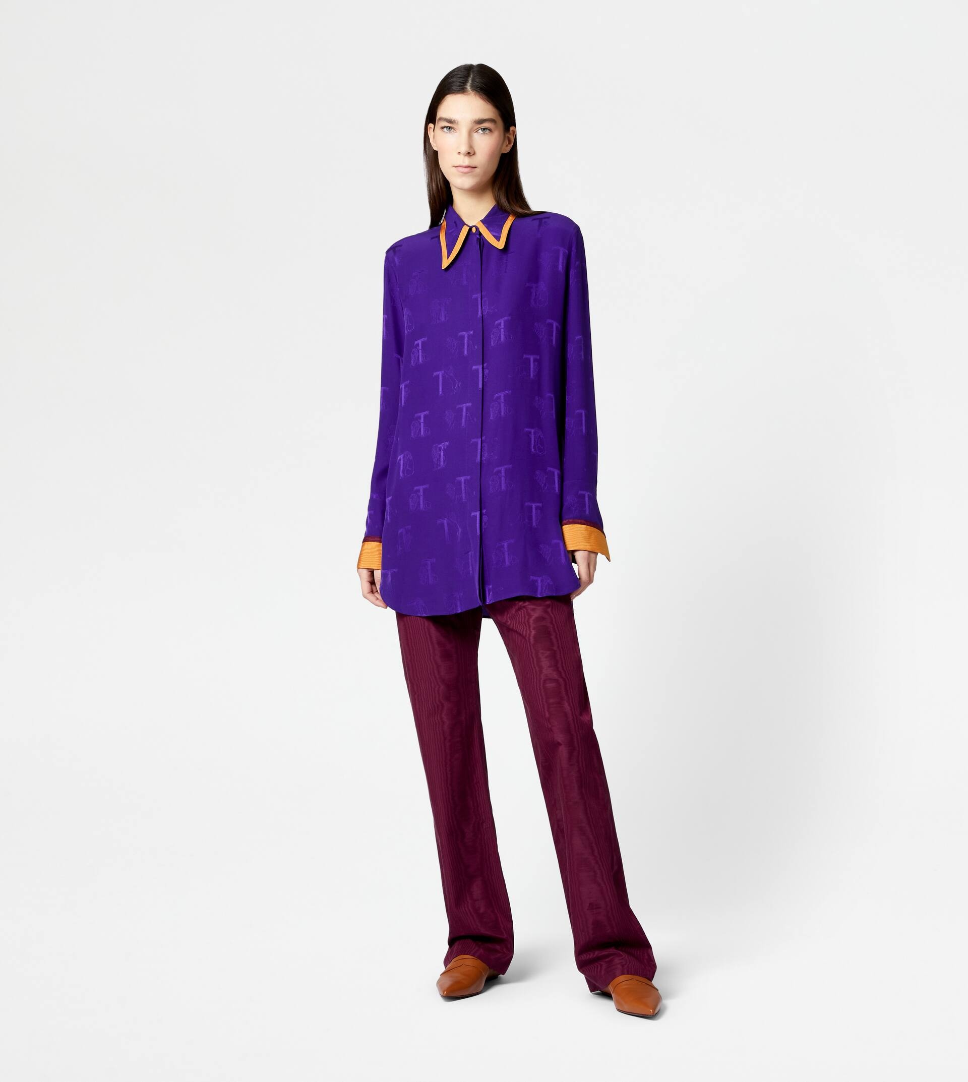 SHIRT IN SILK - VIOLET - 2