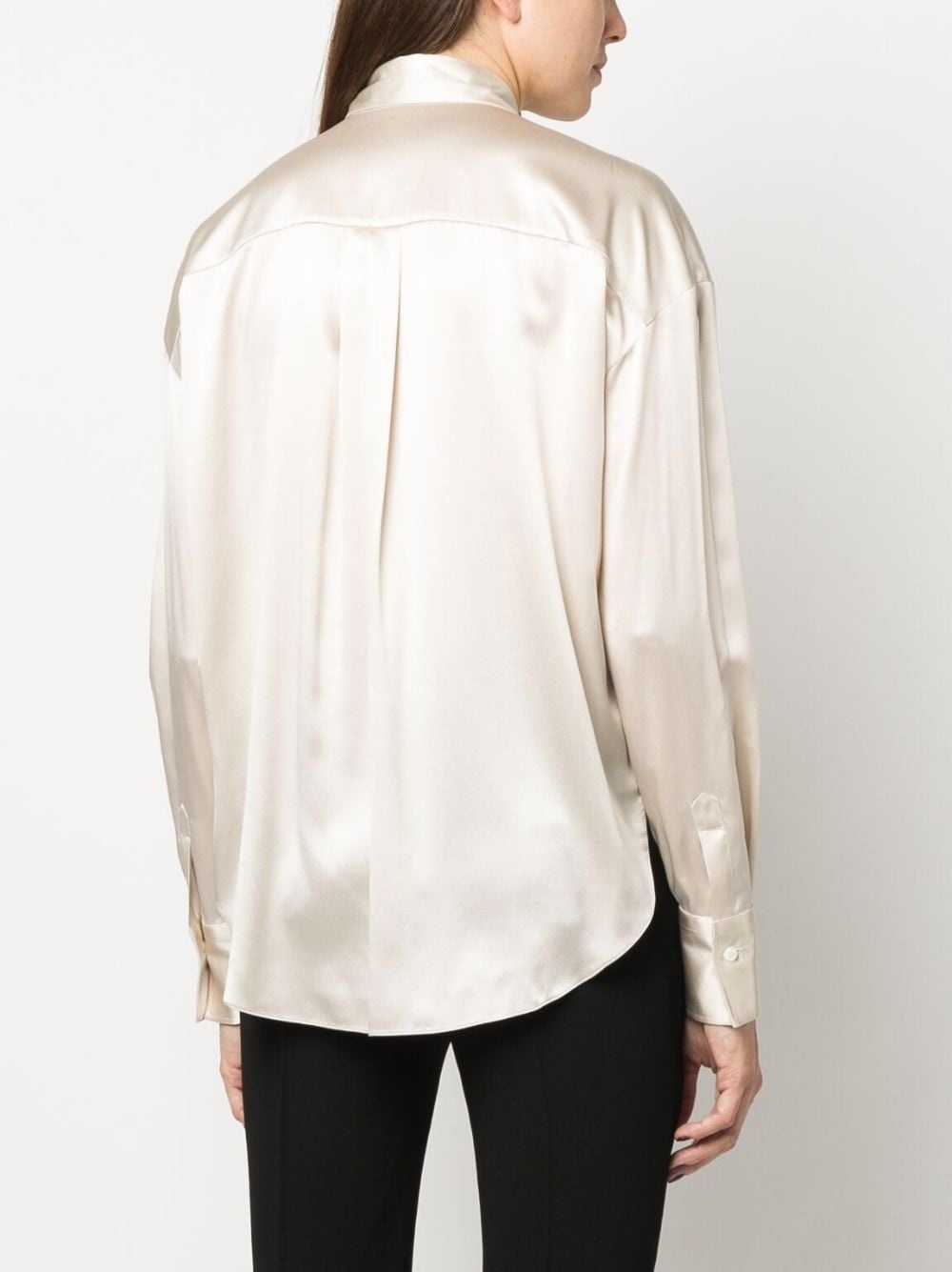 Monili-embellished satin shirt - 4