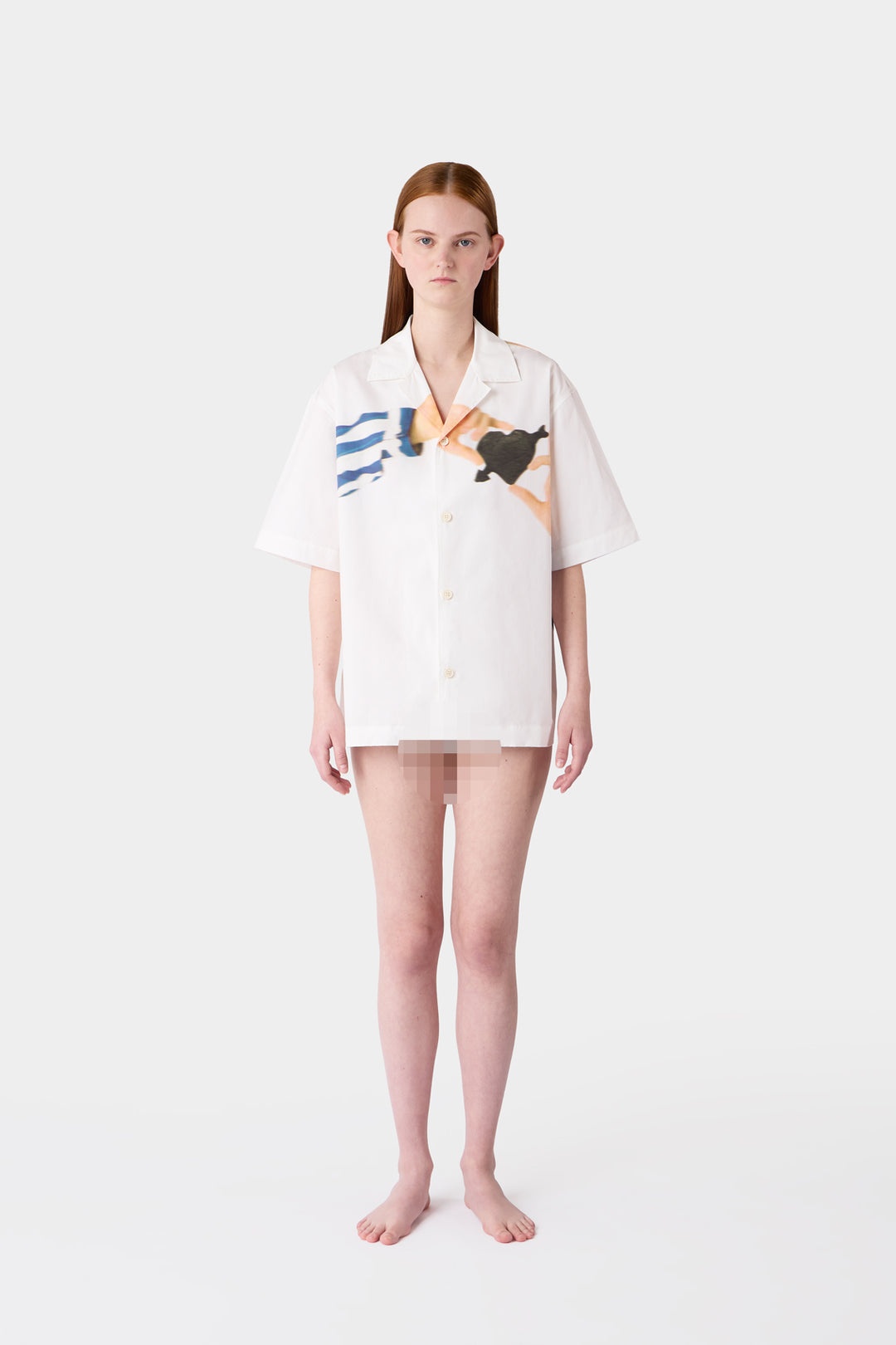 'CUORE DI PIETRA' SHORTSLEEVE SHIRT / off white & multicolor - 5
