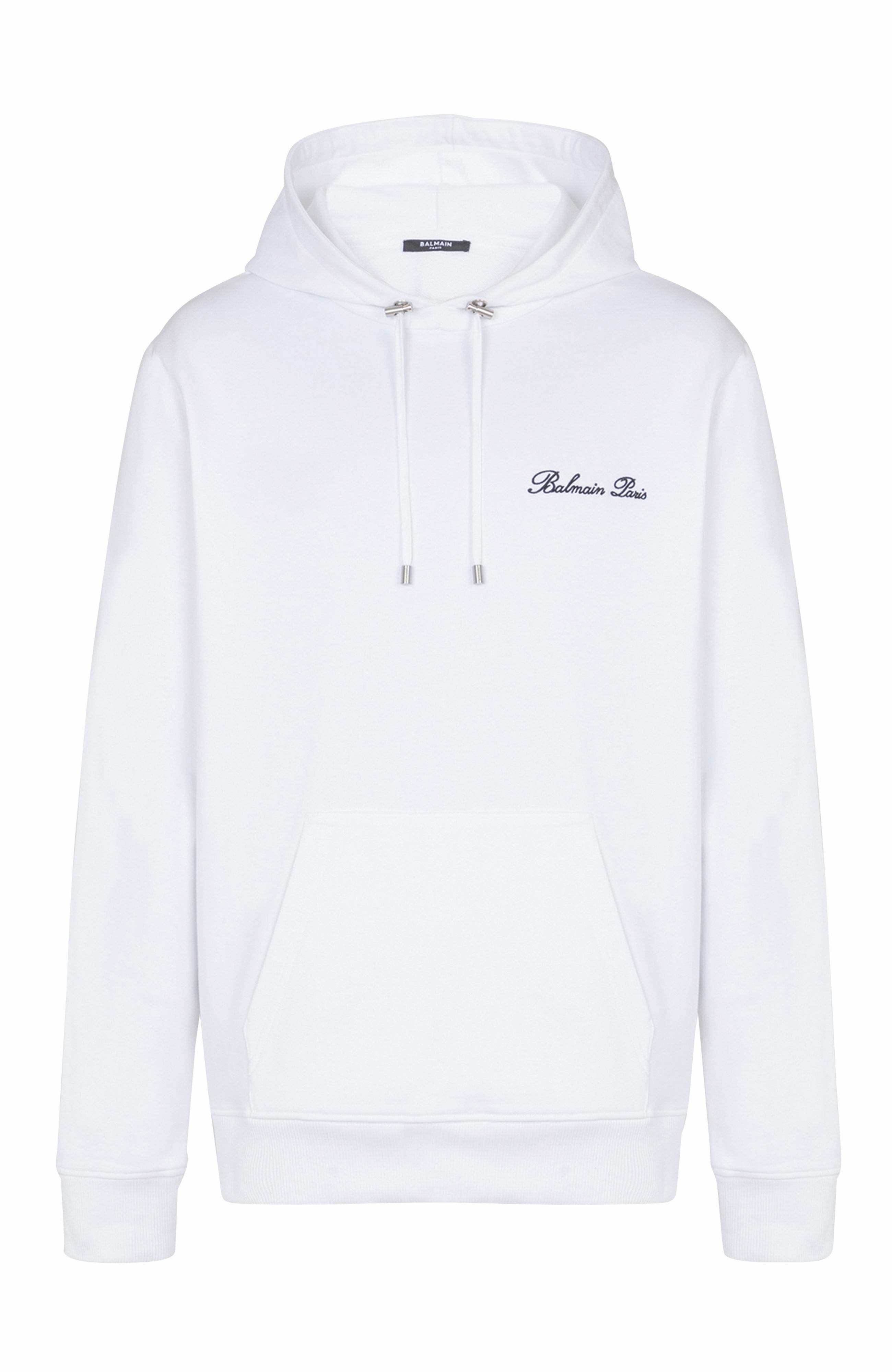 Balmain Signature hoodie in White at Nordstrom - 5