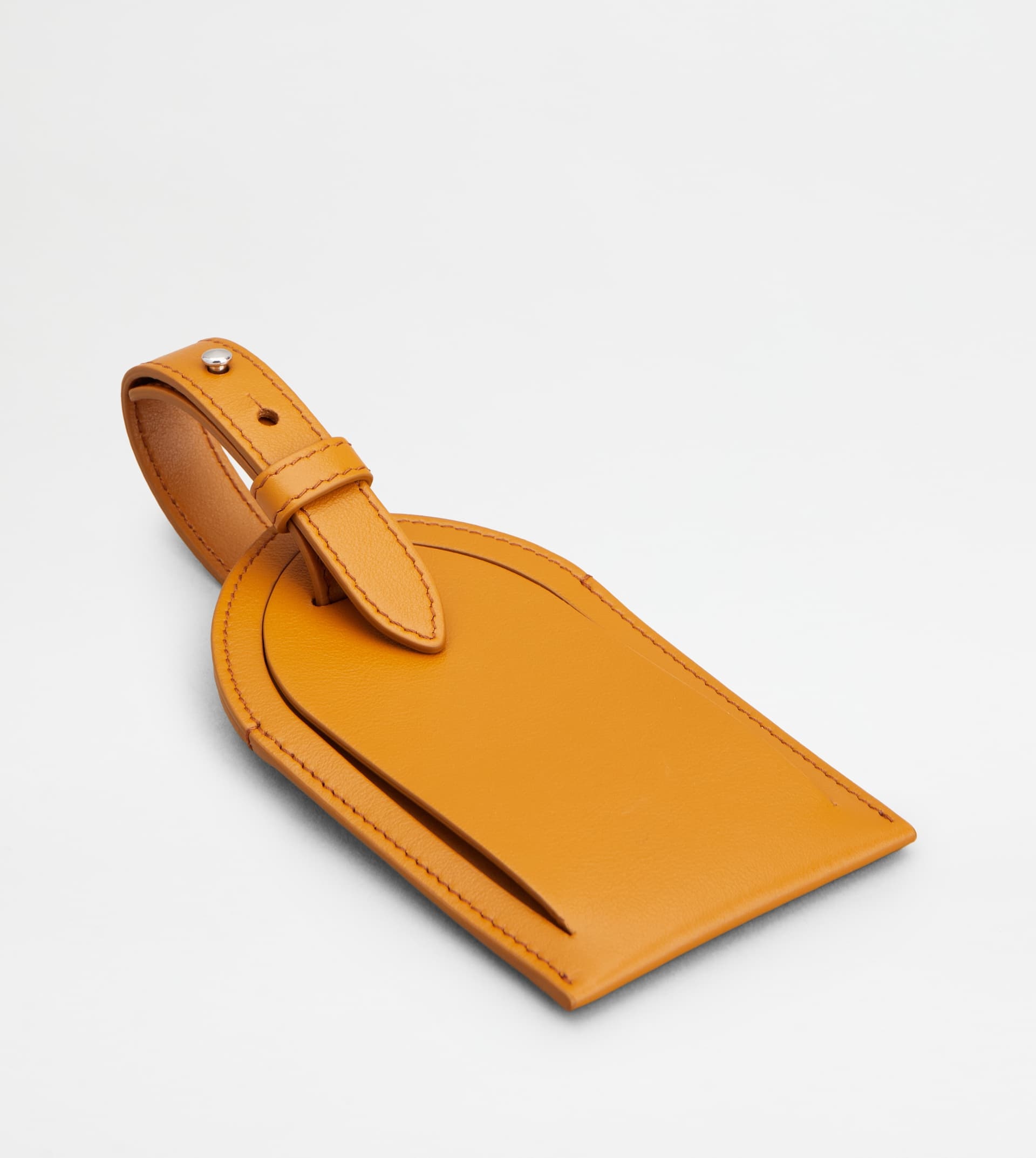 ADDRESS TAG IN LEATHER - ORANGE - 3