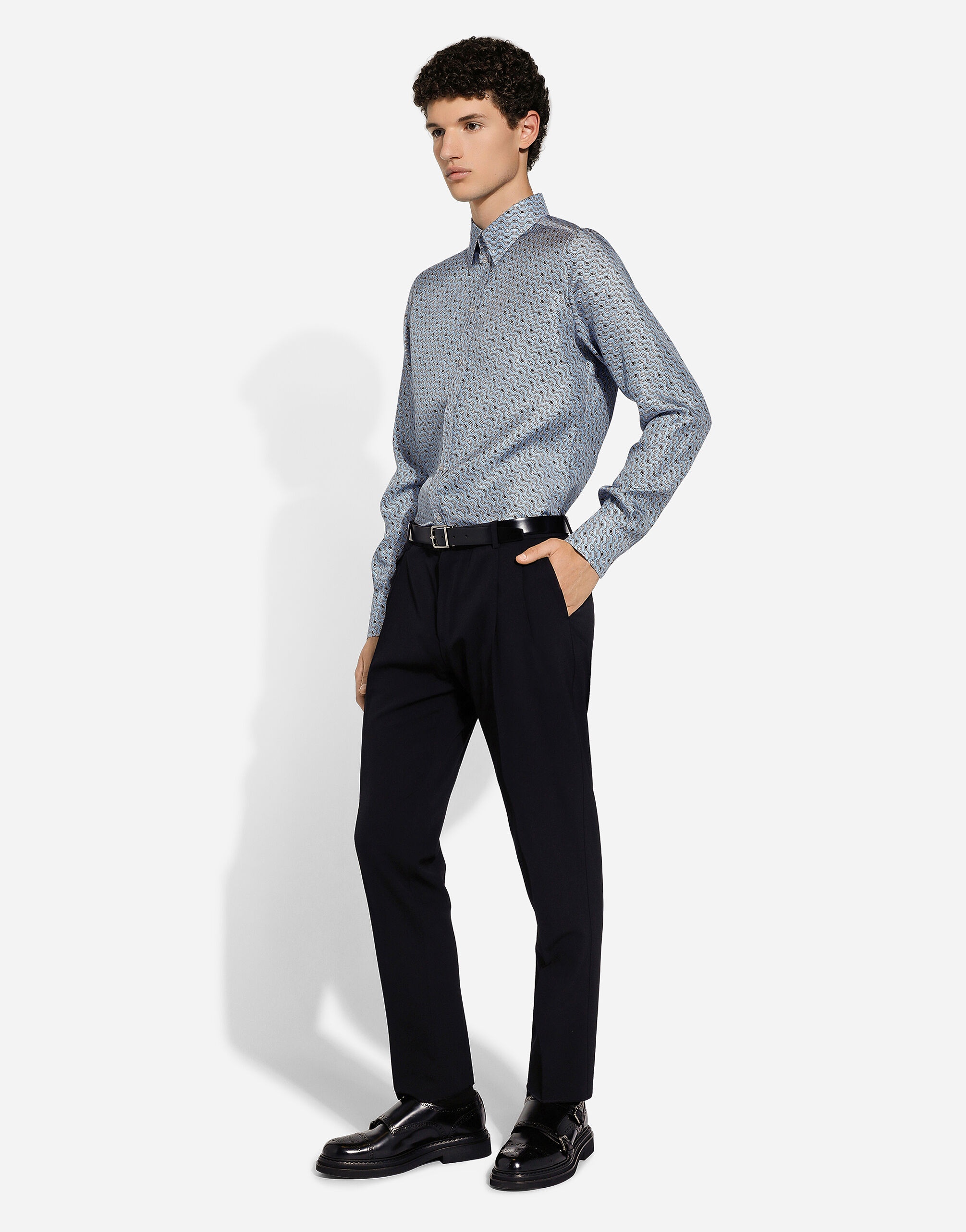 Silk Martini-fit shirt with tie print - 7