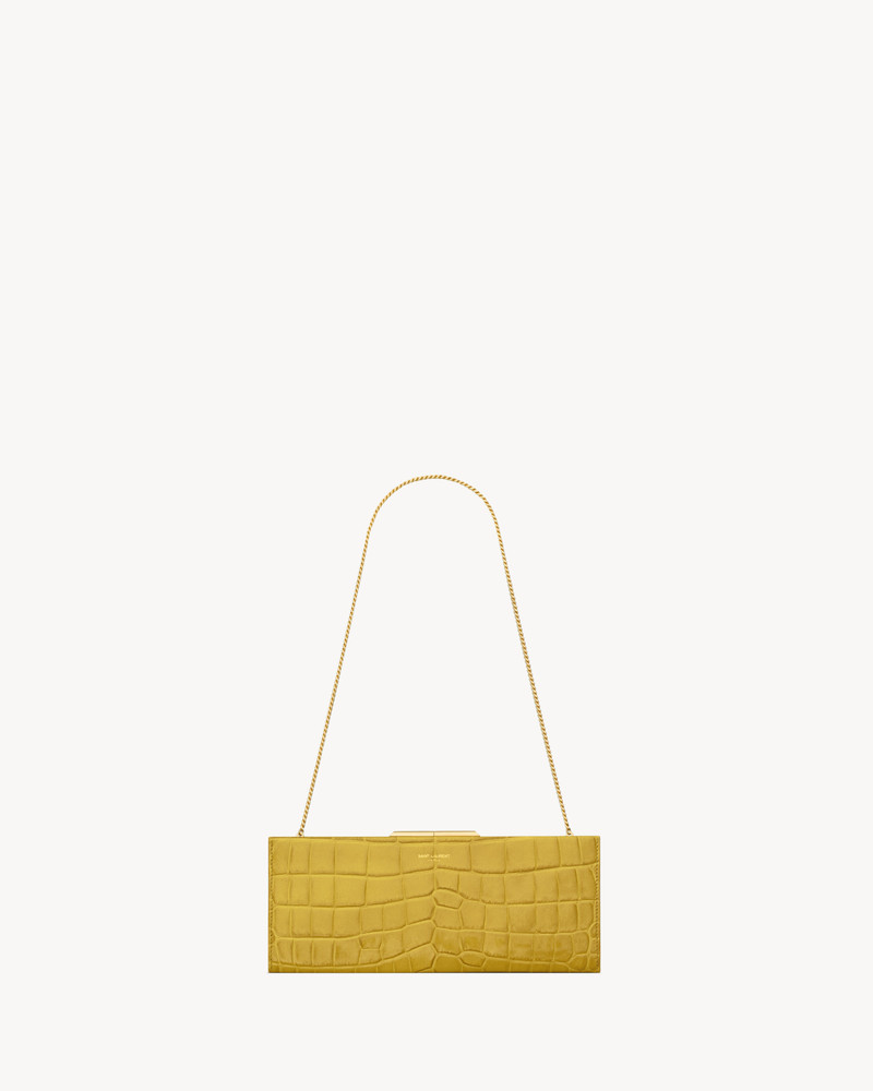 SAINT LAURENT MIDNIGHT SMALL CLUTCH IN CROCODILE outlook