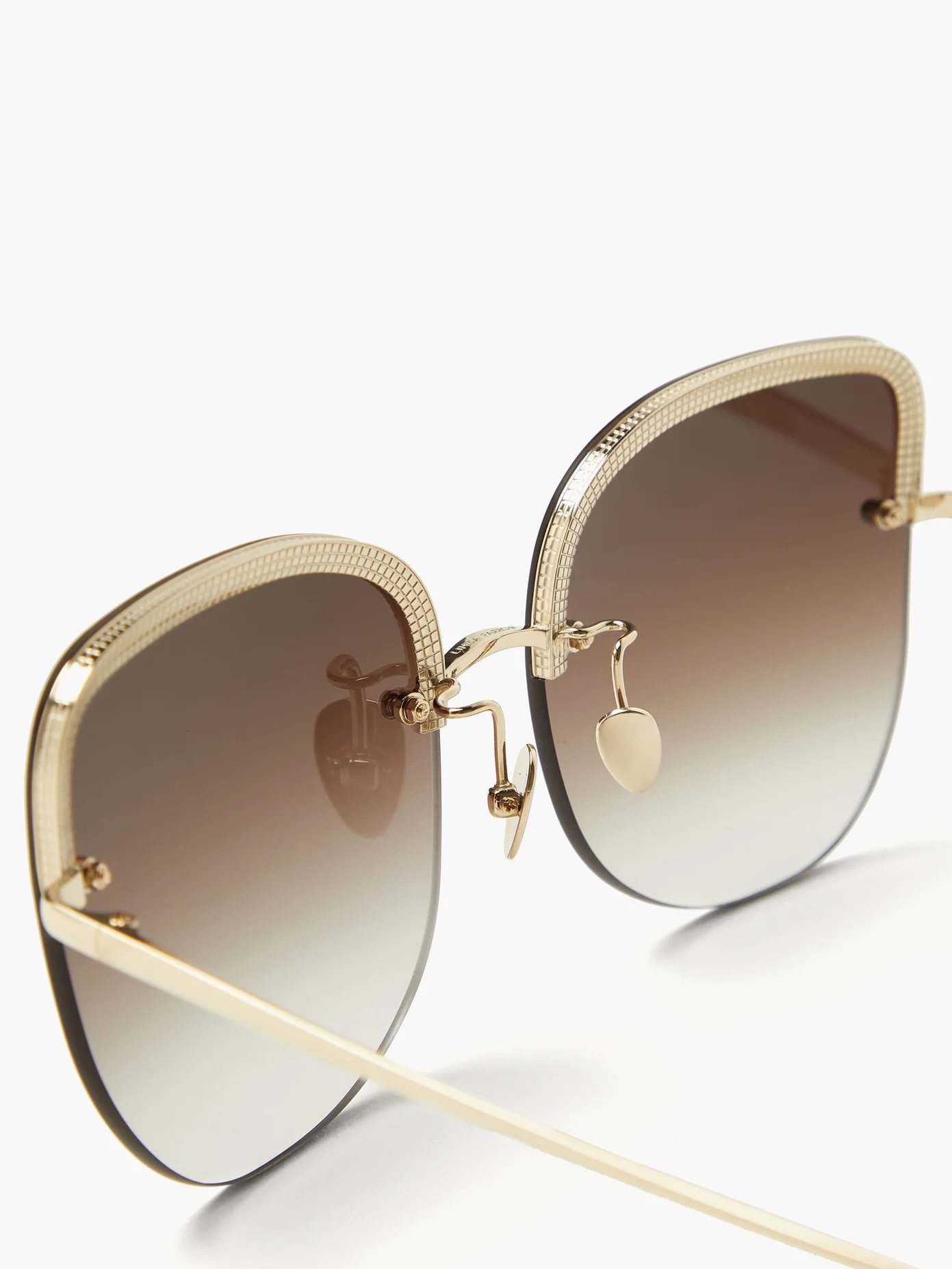 Loni square 22kt gold-plated titanium sunglasses - 4