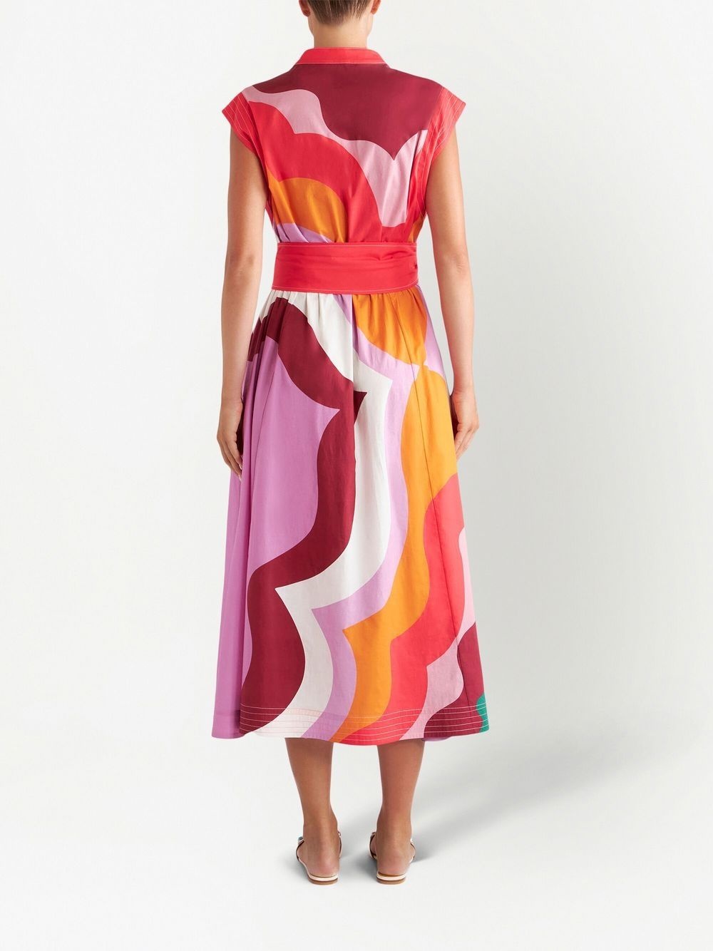 graphic-print belted midi dress - 3