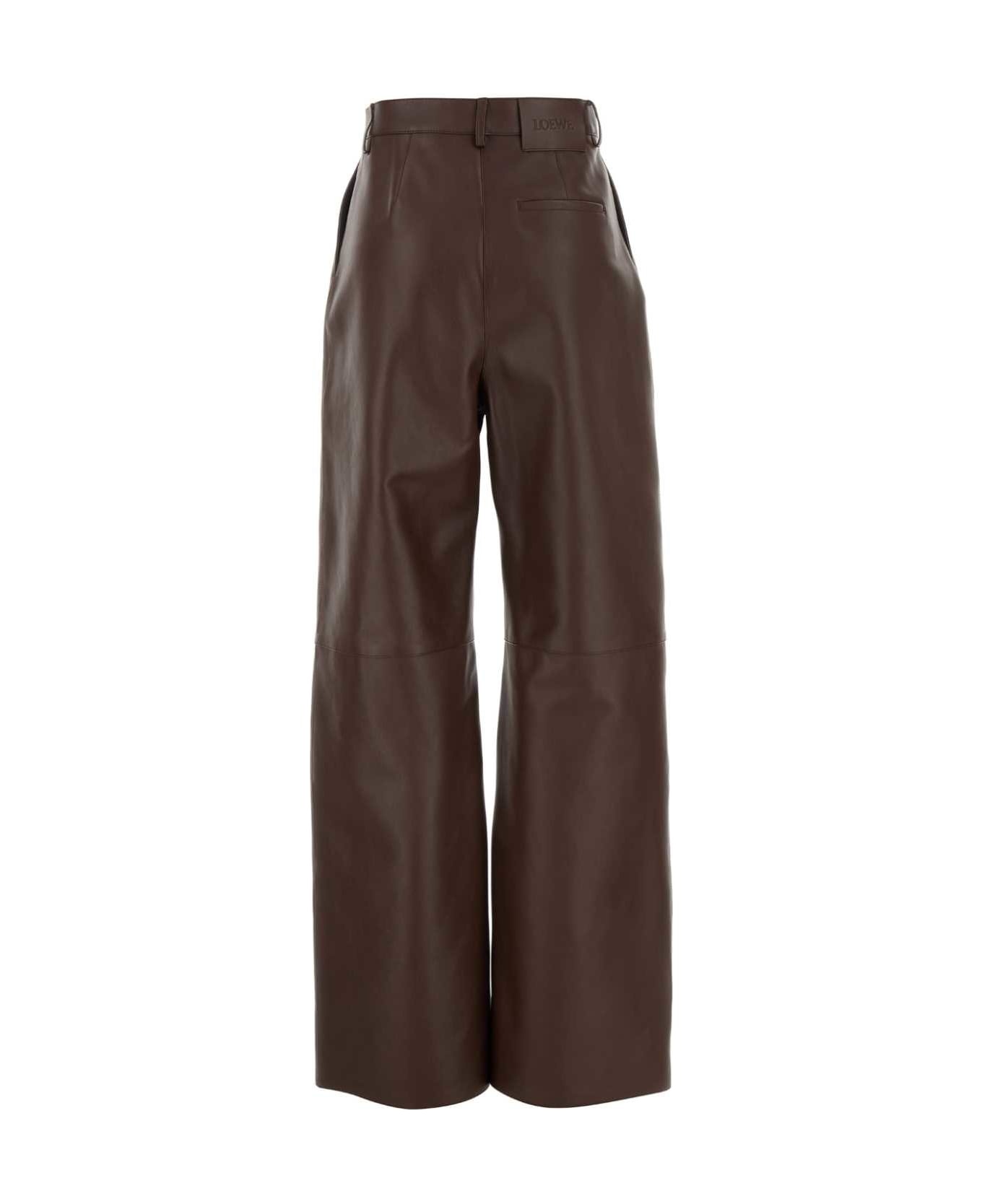 Chocolate Nappa Leather Pant - 2