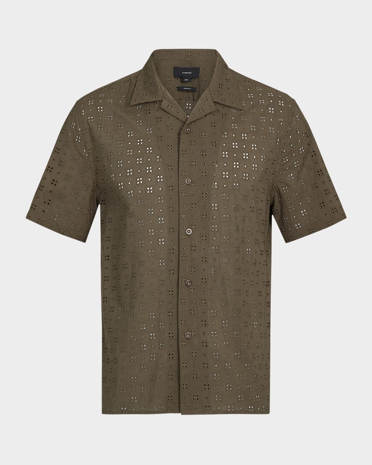 Men's Cotton Eyelet Short-Sleeve Shirt - 1