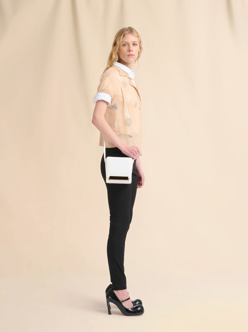 Marni WHITE LEATHER VHS SMALL CUBO BAG outlook