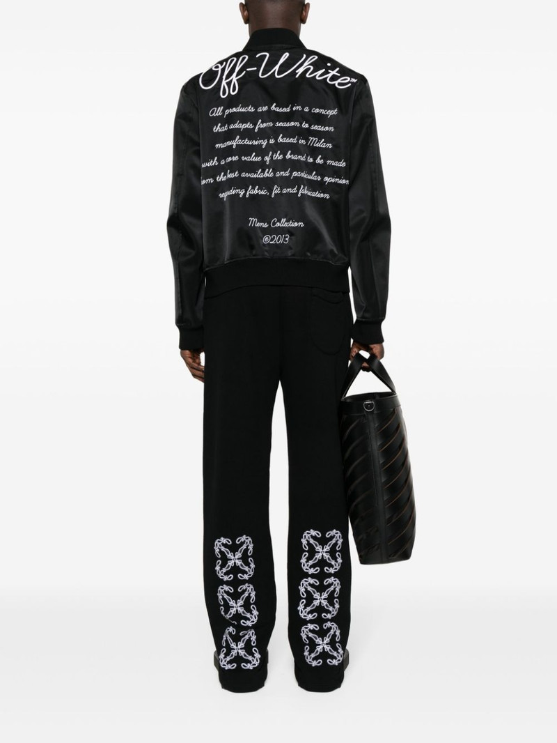 Off-White logo-appliquÃ© bomber jacket outlook