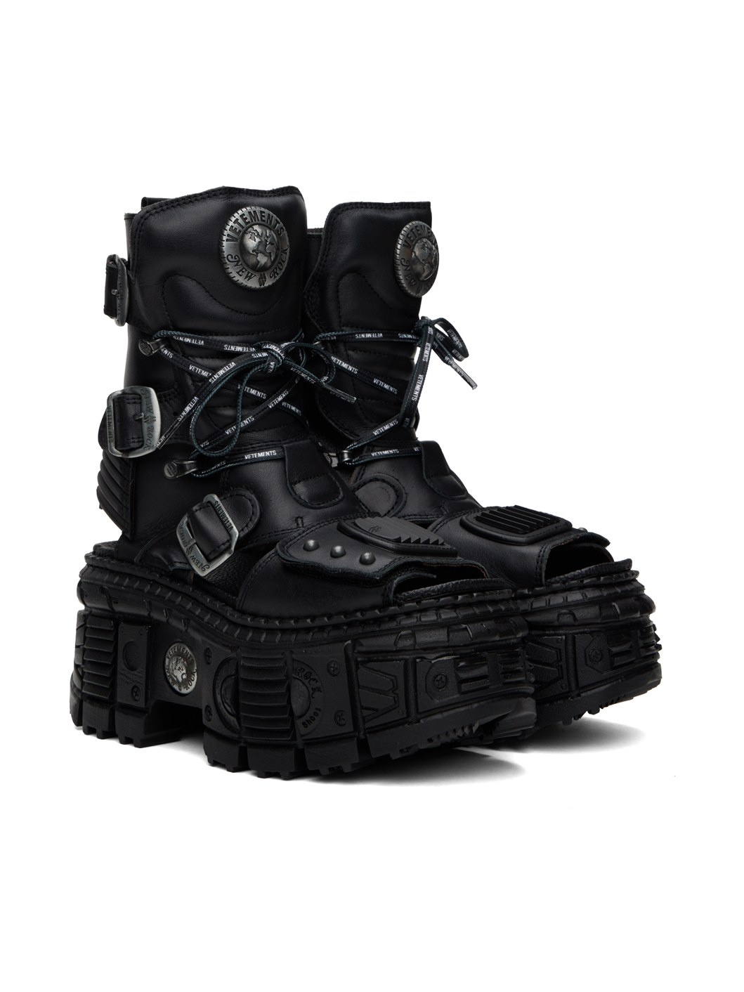 Black New Rock Edition Leather Boots - 4