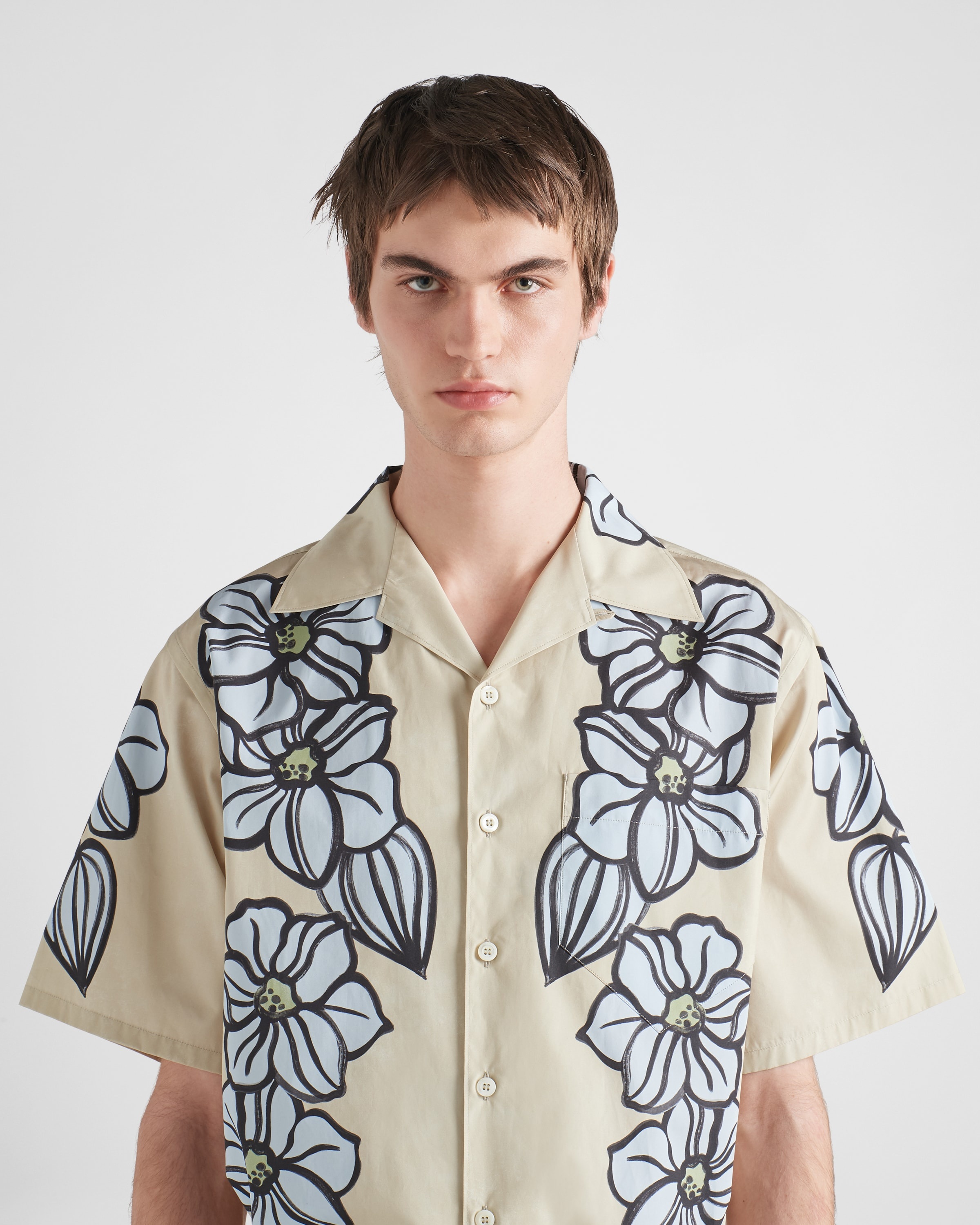 Short-sleeved printed cotton shirt - 3