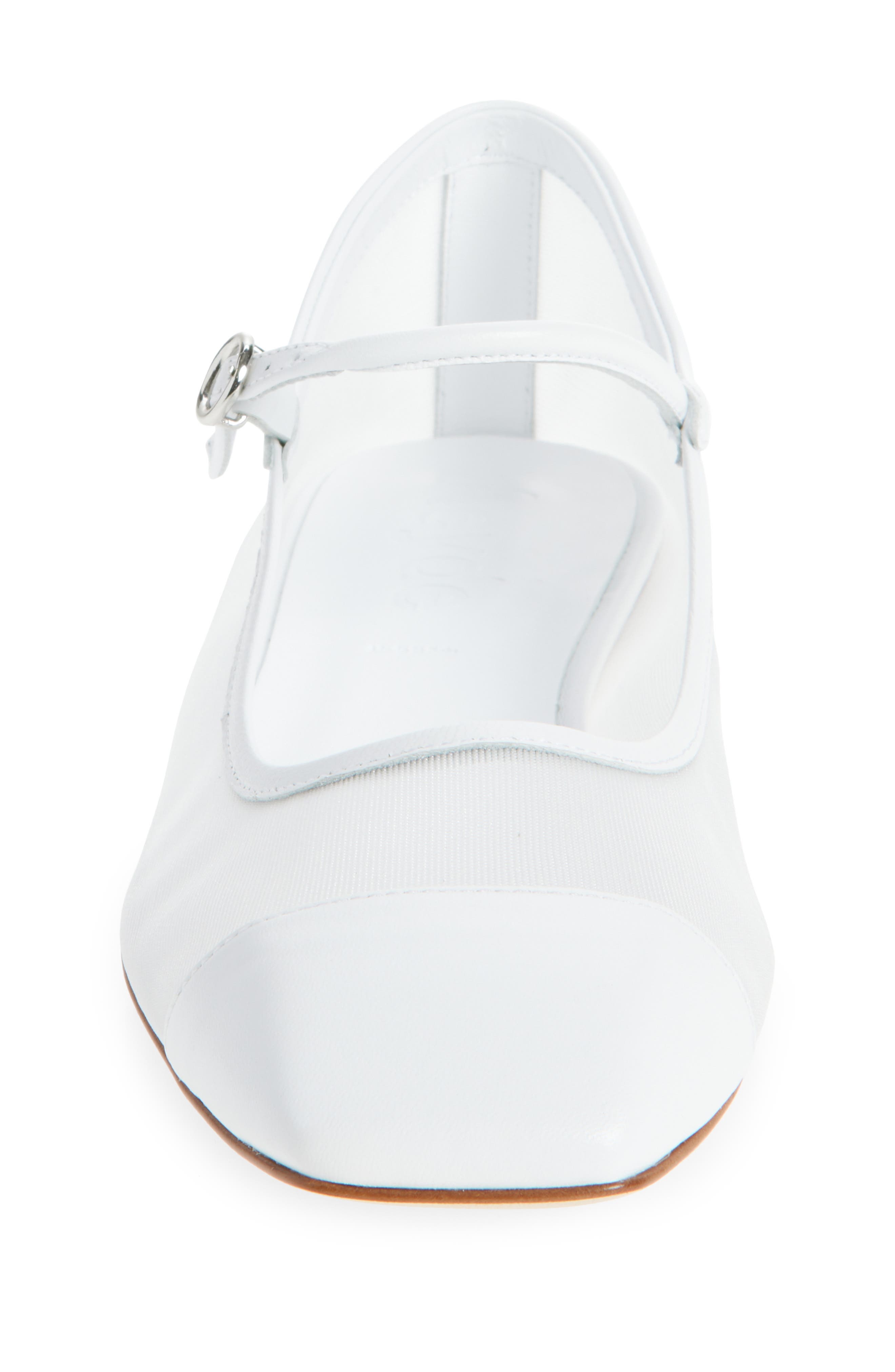 aeyde Uma Mary Jane Cap Toe Flat in Optic White at Nordstrom - 4