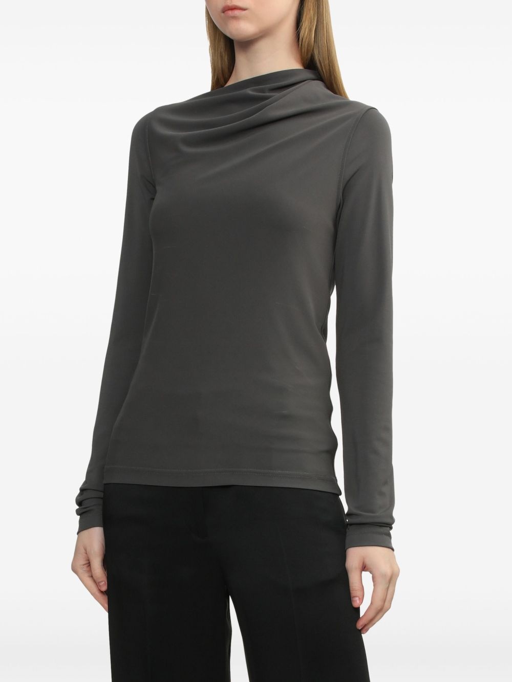 draped jersey top - 3
