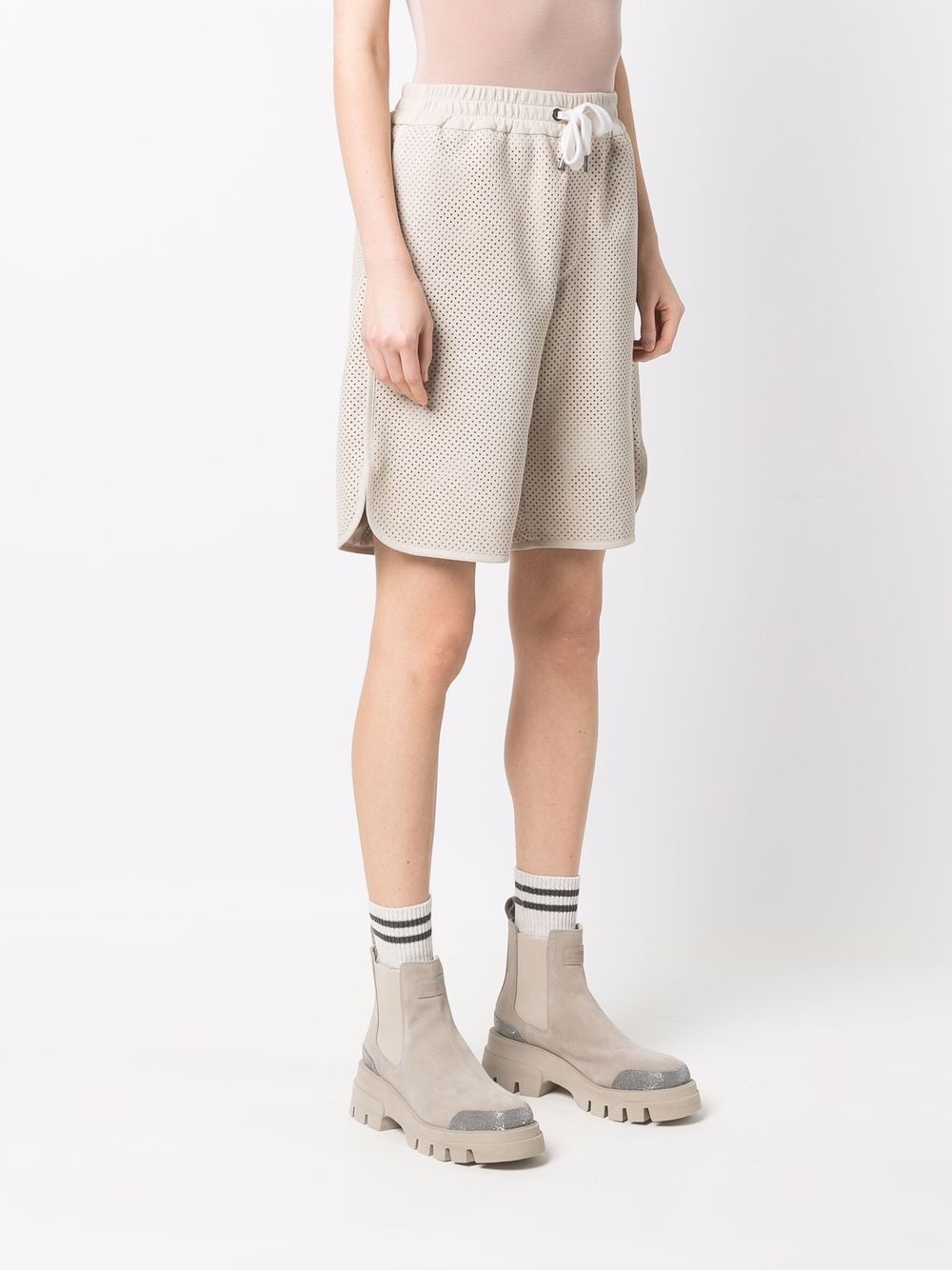 drawstring-waist shorts - 3