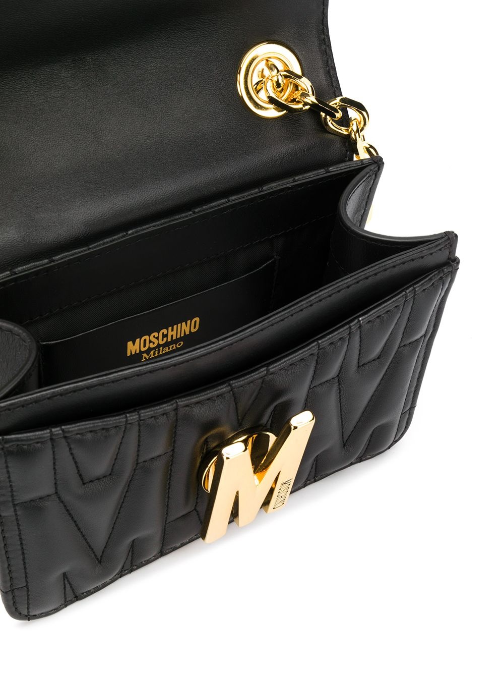 M-plaque quilted crossbody bag - 5