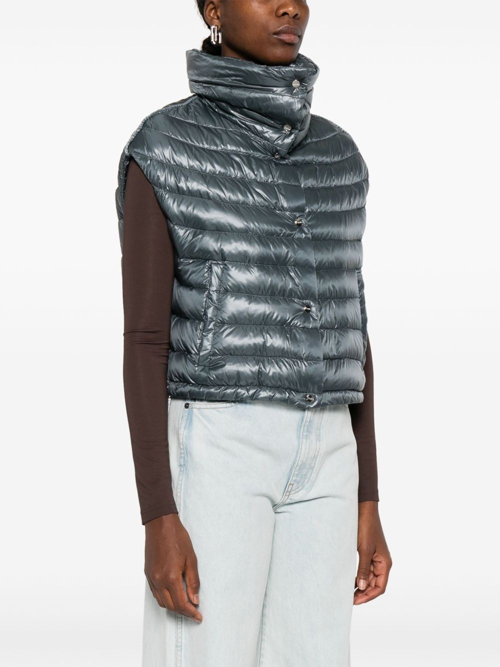 quilted high-neck gilet - 3