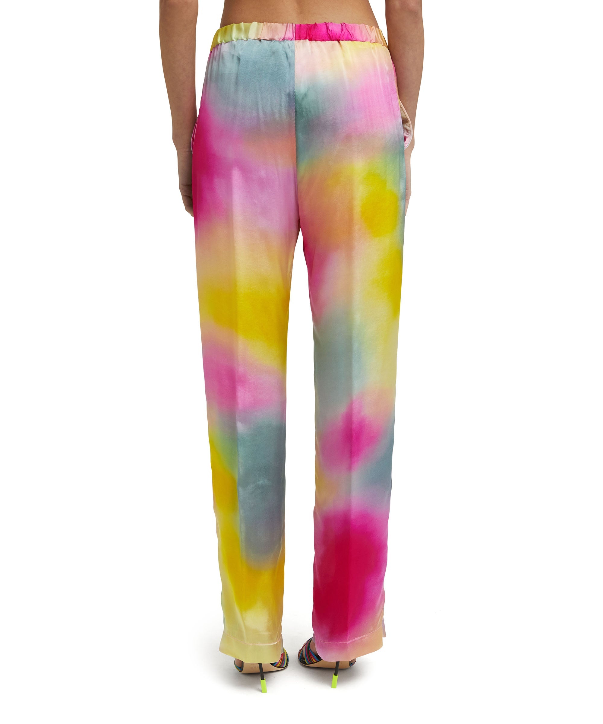 Viscose twill flowing tie dye pants with straight legs - 4