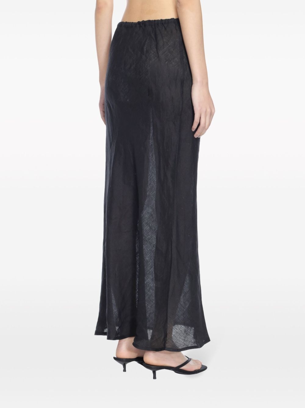 semi-sheer linen maxi skirt - 4