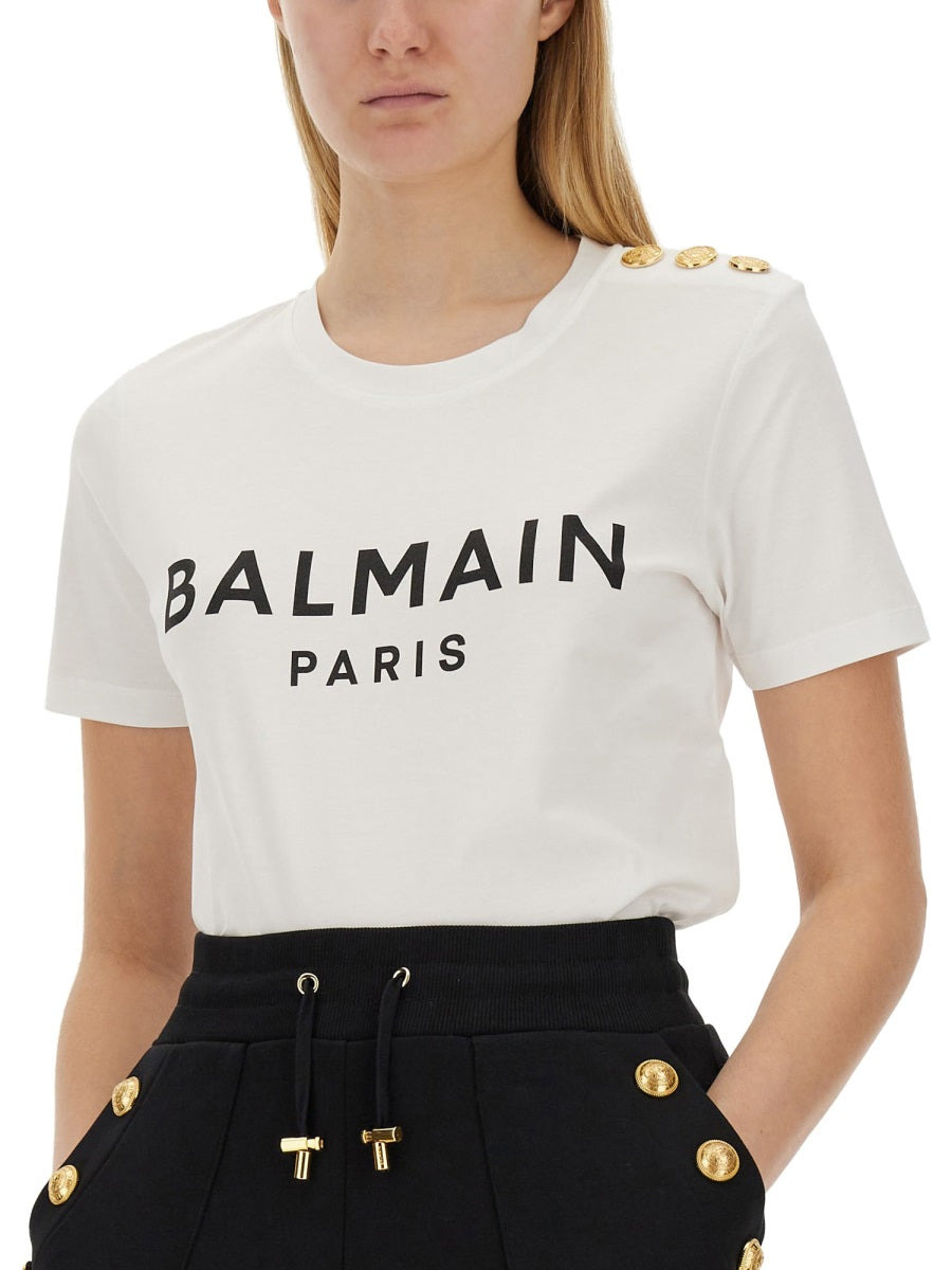 Balmain Women T-Shirt With Logo - 4