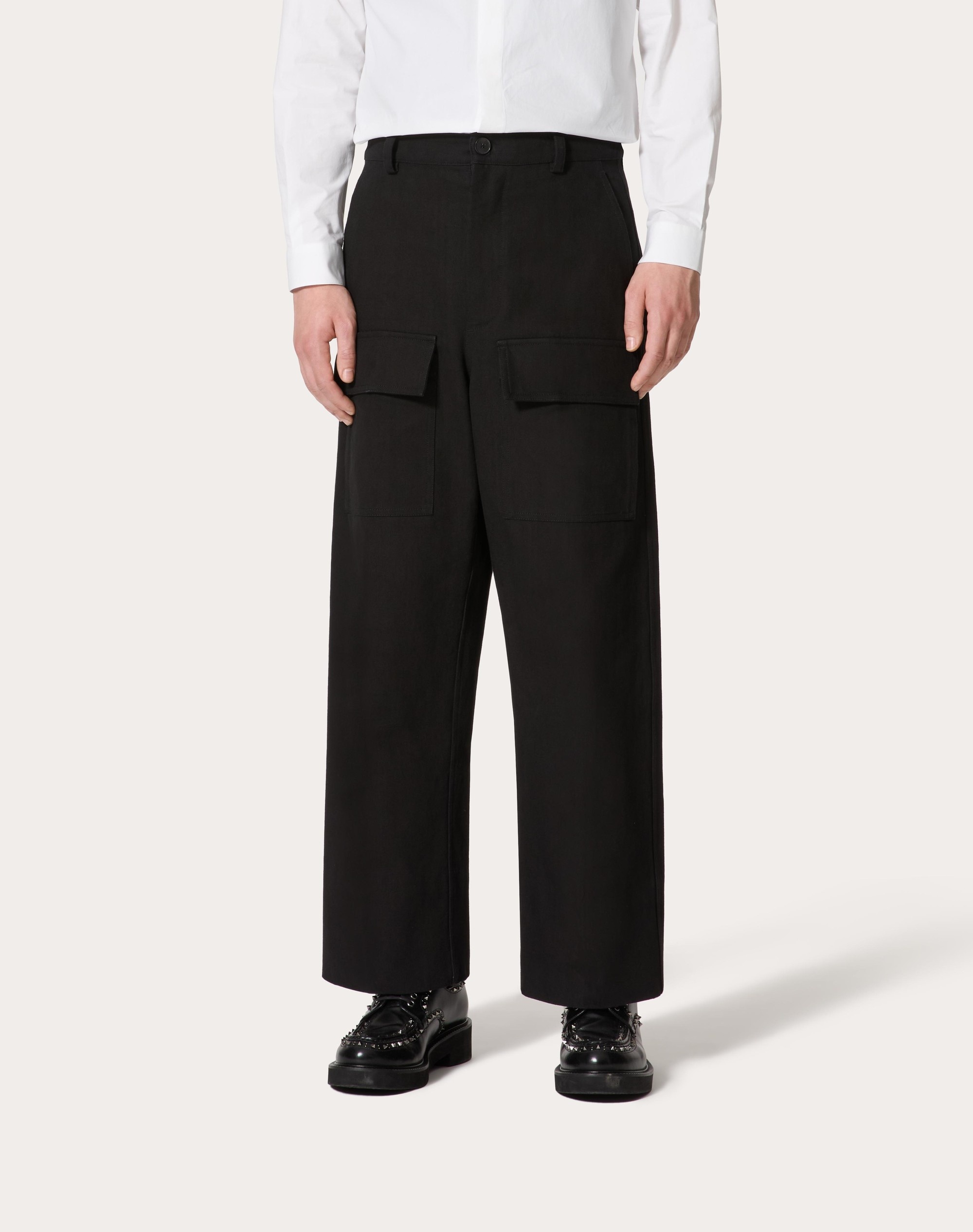 COTTON CANVAS CARGO PANTS - 3