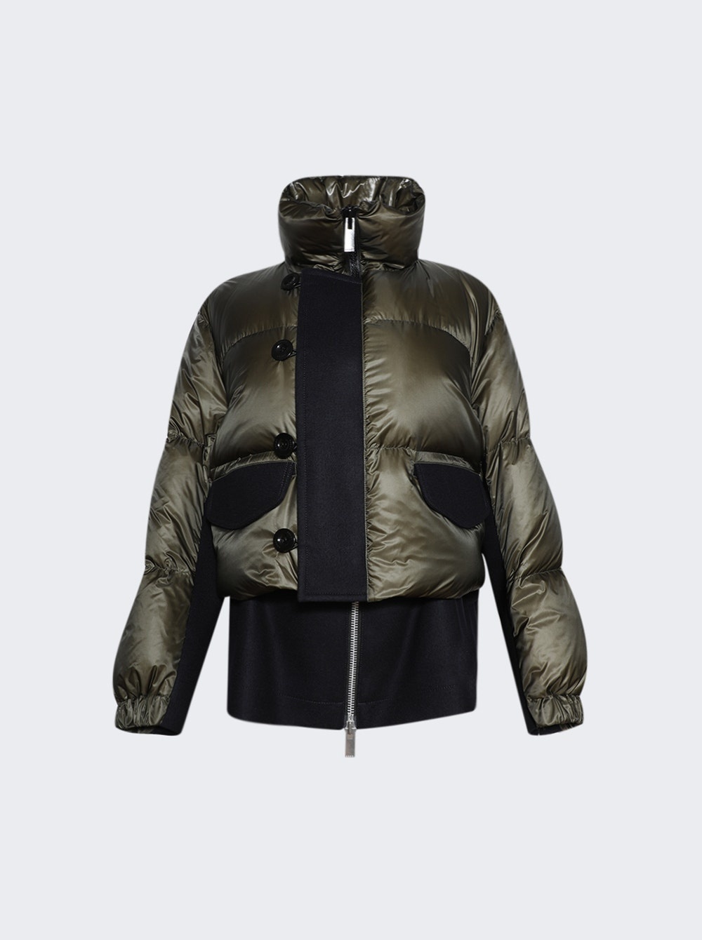 Padded Puffer Jacket Khaki And Navy - 1