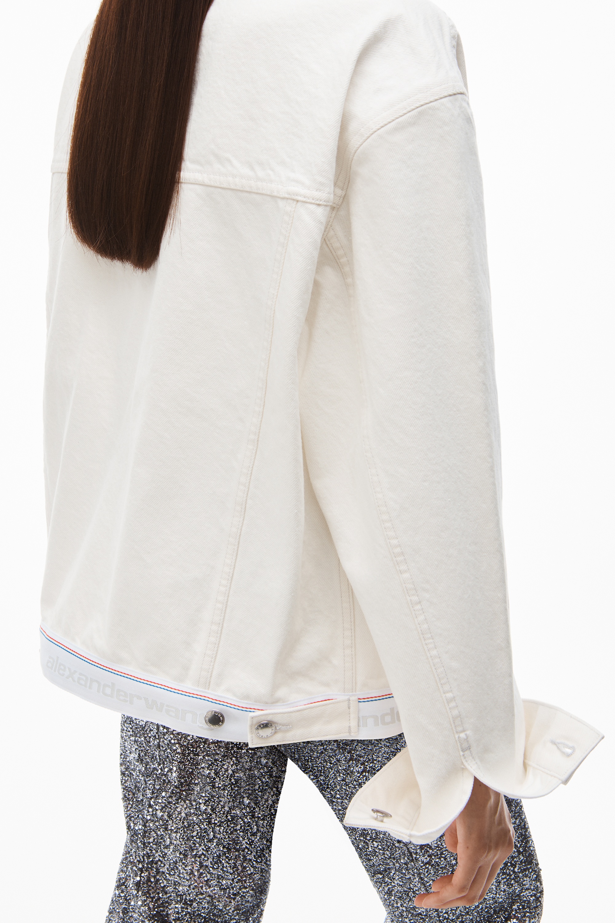 LOGO TRUCKER JACKET IN NATURAL DENIM - 6