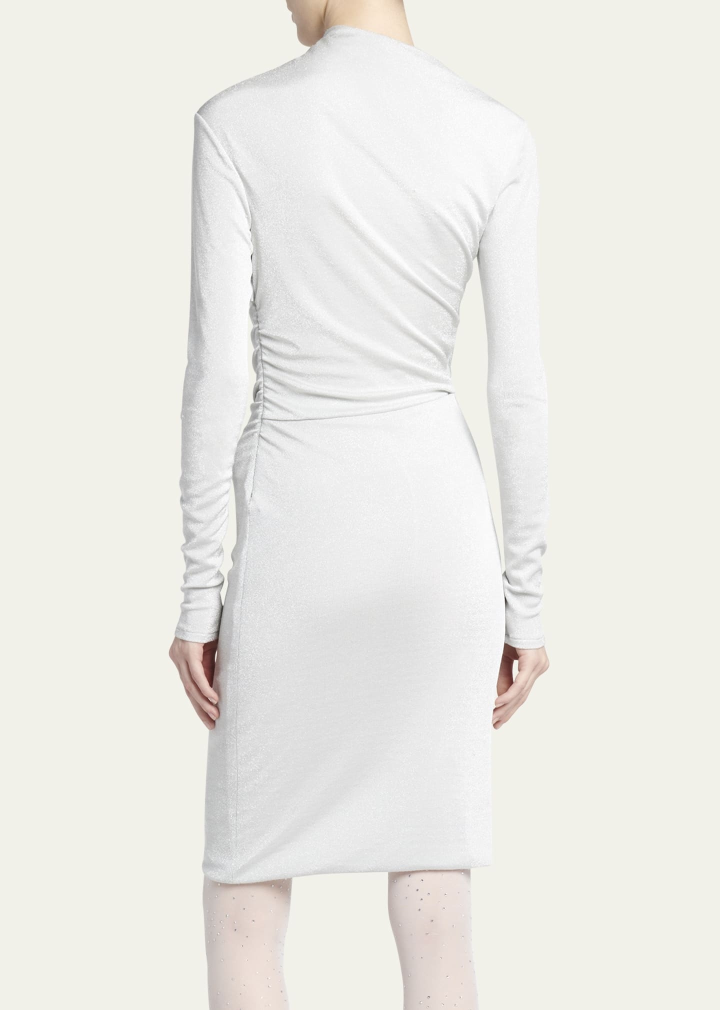 Metallic Ruched Jersey Mini Dress - 3