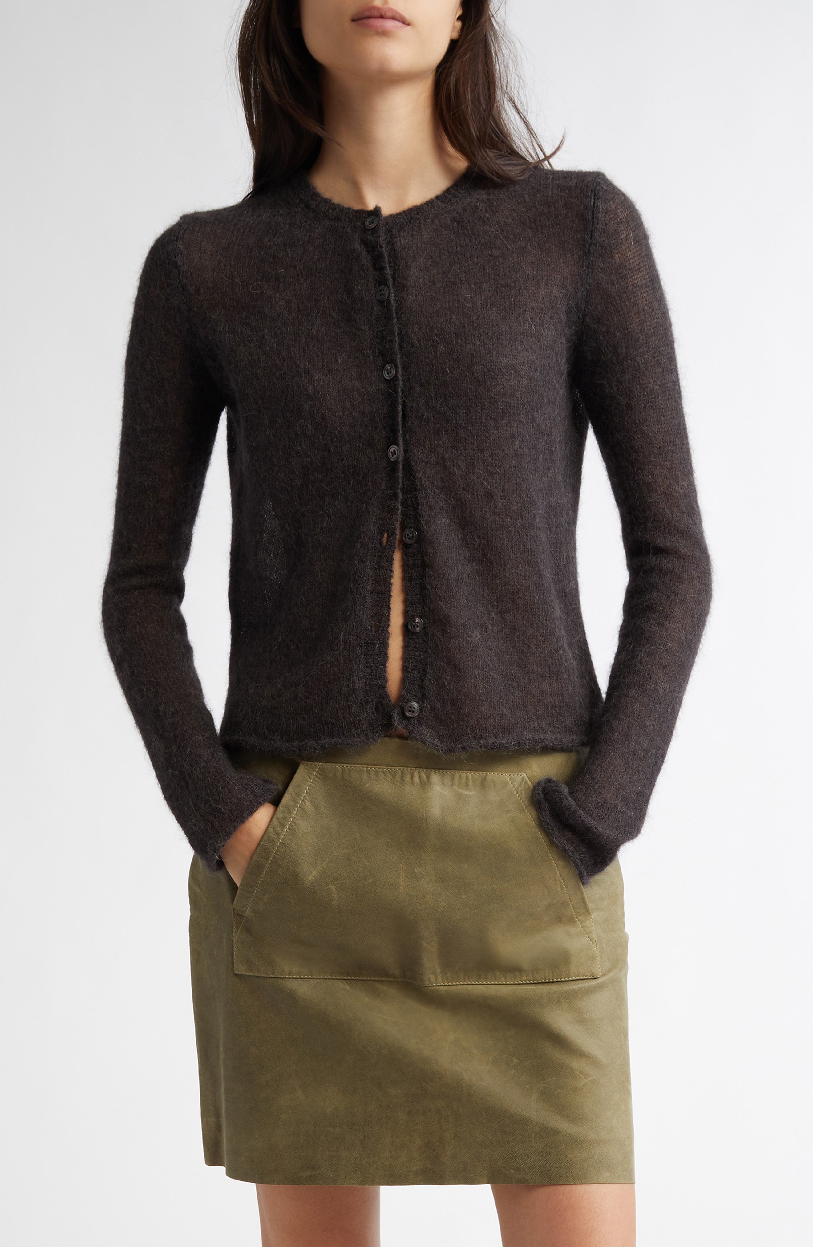 Paloma Wool Button Fine Champions Mohair & Alpaca Blend Cardigan in Grey at Nordstrom - 1