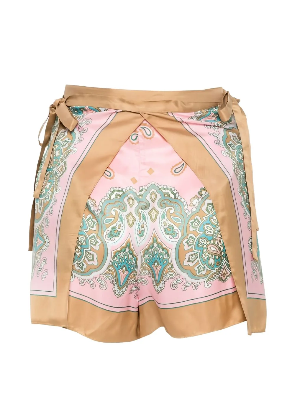 paisley tie-fastening shorts - 1
