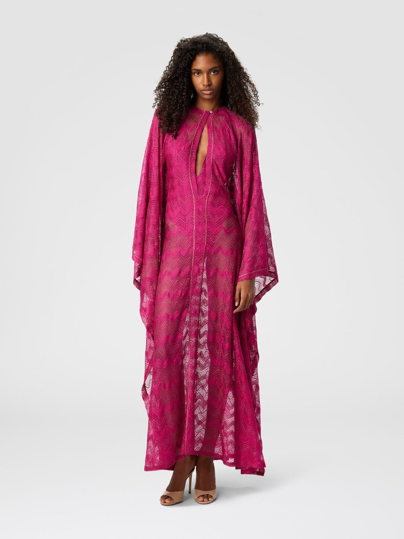 Missoni Long cover-up caftan in zigzag lamé viscose outlook