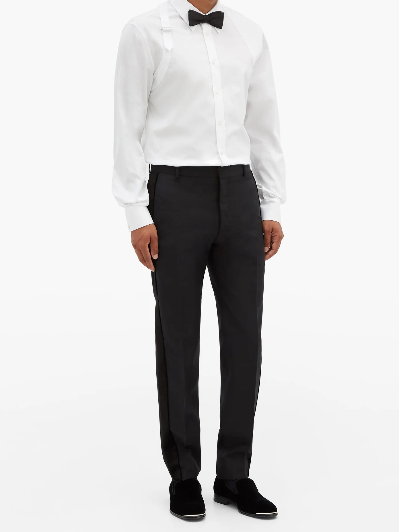 Tailored wool-blend tuxedo trousers - 2