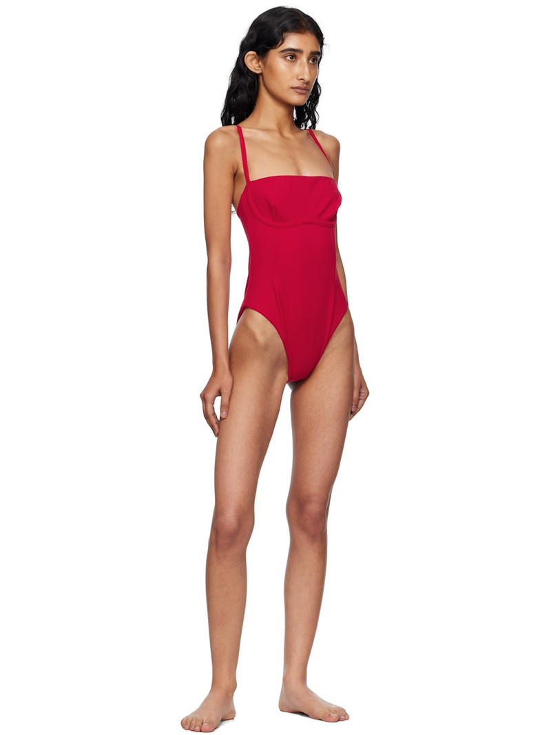 HAIGHT Red Crepe Tamis Swimsuit outlook
